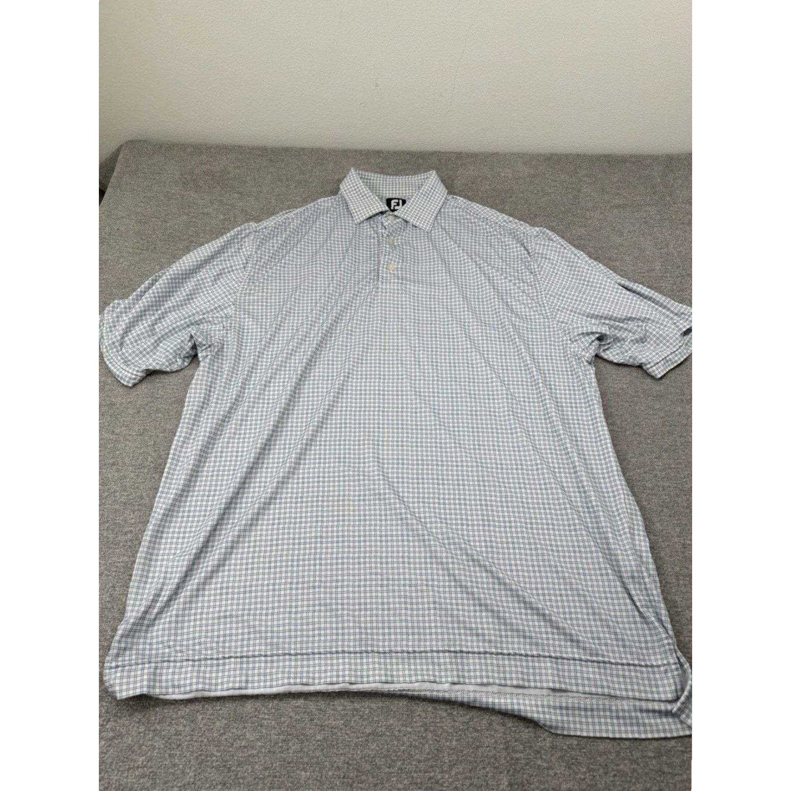 Footjoy FootJoy Polo Shirt Mens L White Multicolor Short Sleeve Golf Check Logo FJ Embroidered Breathable Performance Size US L / EU 52-54 / 3 - 2 Thumbnail