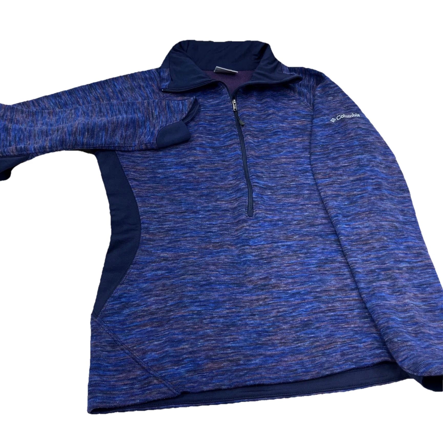 Vintage Columbia Sweater Women Medium Purple Pullover 1/2 Zip Mock Neck All Seasons Lightweight Size M / US 6-8 / IT 42-44 - 4 Thumbnail
