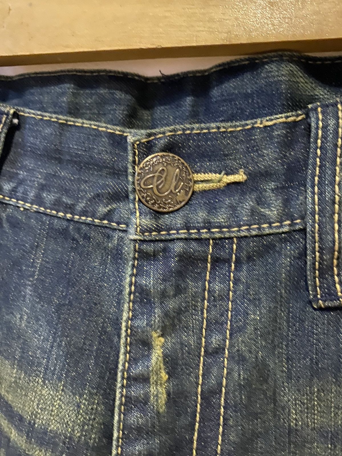 If Six Was Nine × Japanese Brand 🔥 CLASSICAL Elf Punk Skull Crossbones Denim Japan Style Size US 34 / EU 50 - 6 Thumbnail