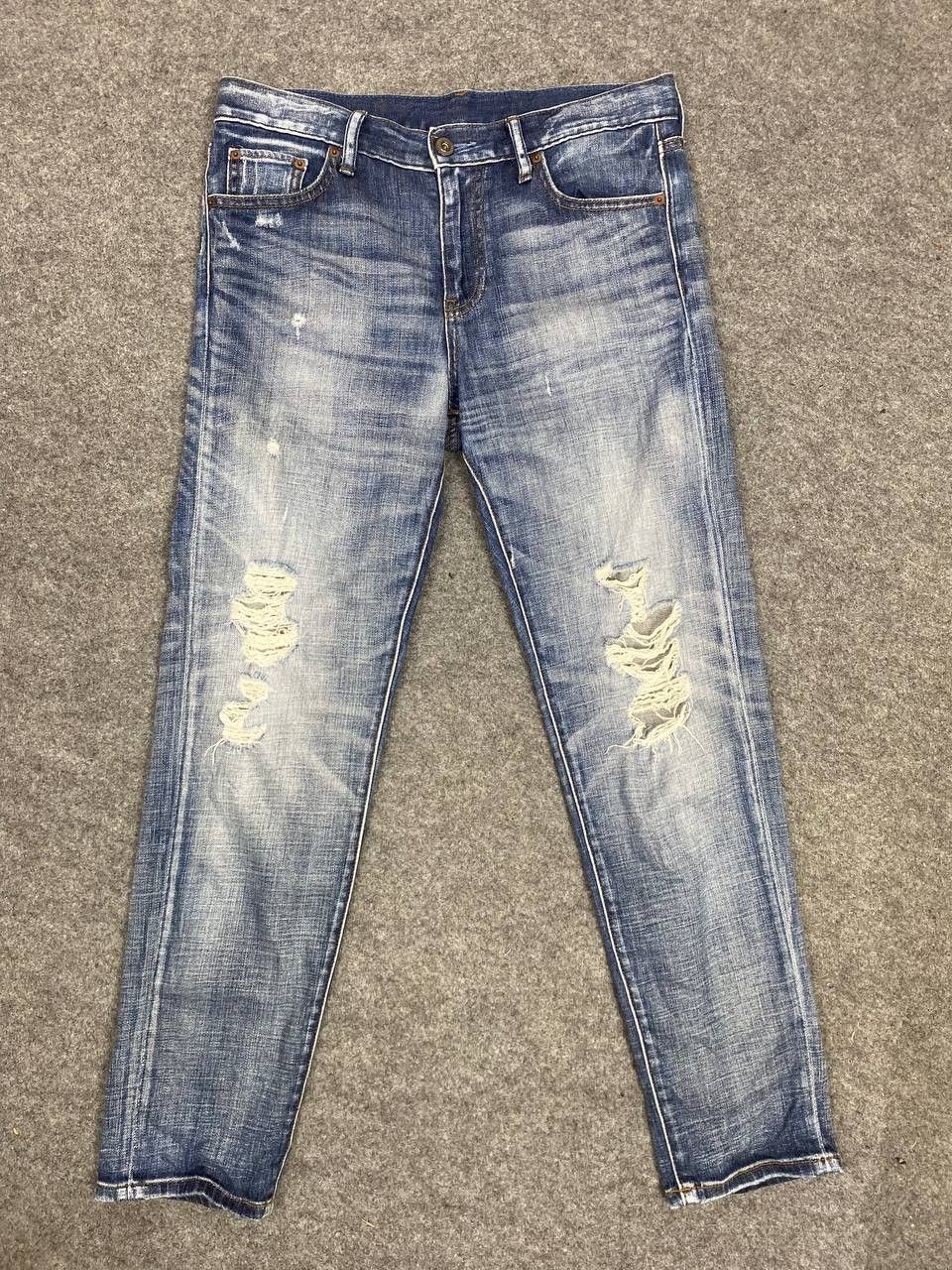 Japanese Brand uniqlo fabric by kaihara japanese brands distressed denim Size US 32 / EU 48 - 1 Thumbnail