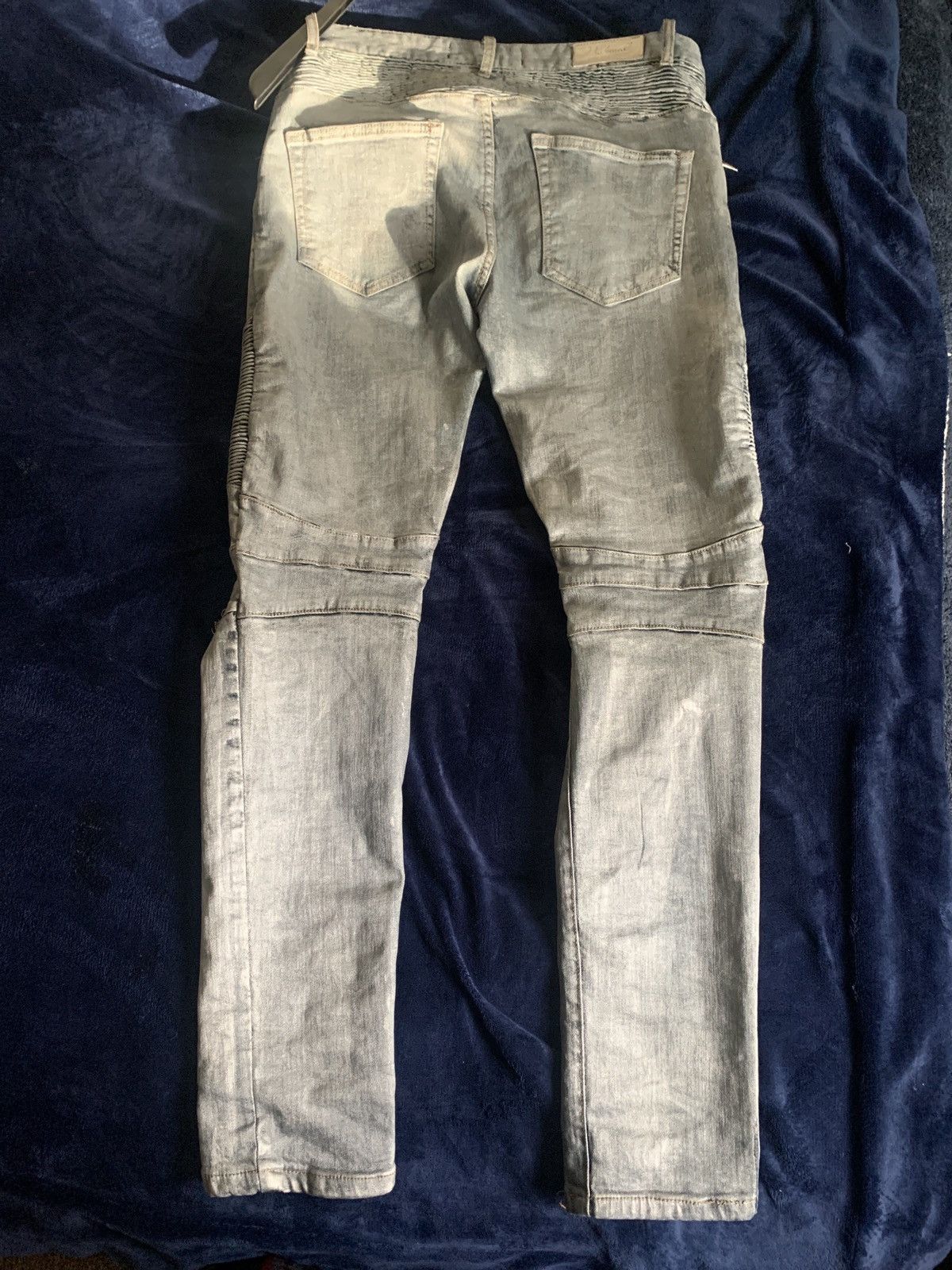 Other Custom Silver Biker Jeans Balmain Like 2000s Fashion Swag Size US 34 / EU 50 - 13 Thumbnail