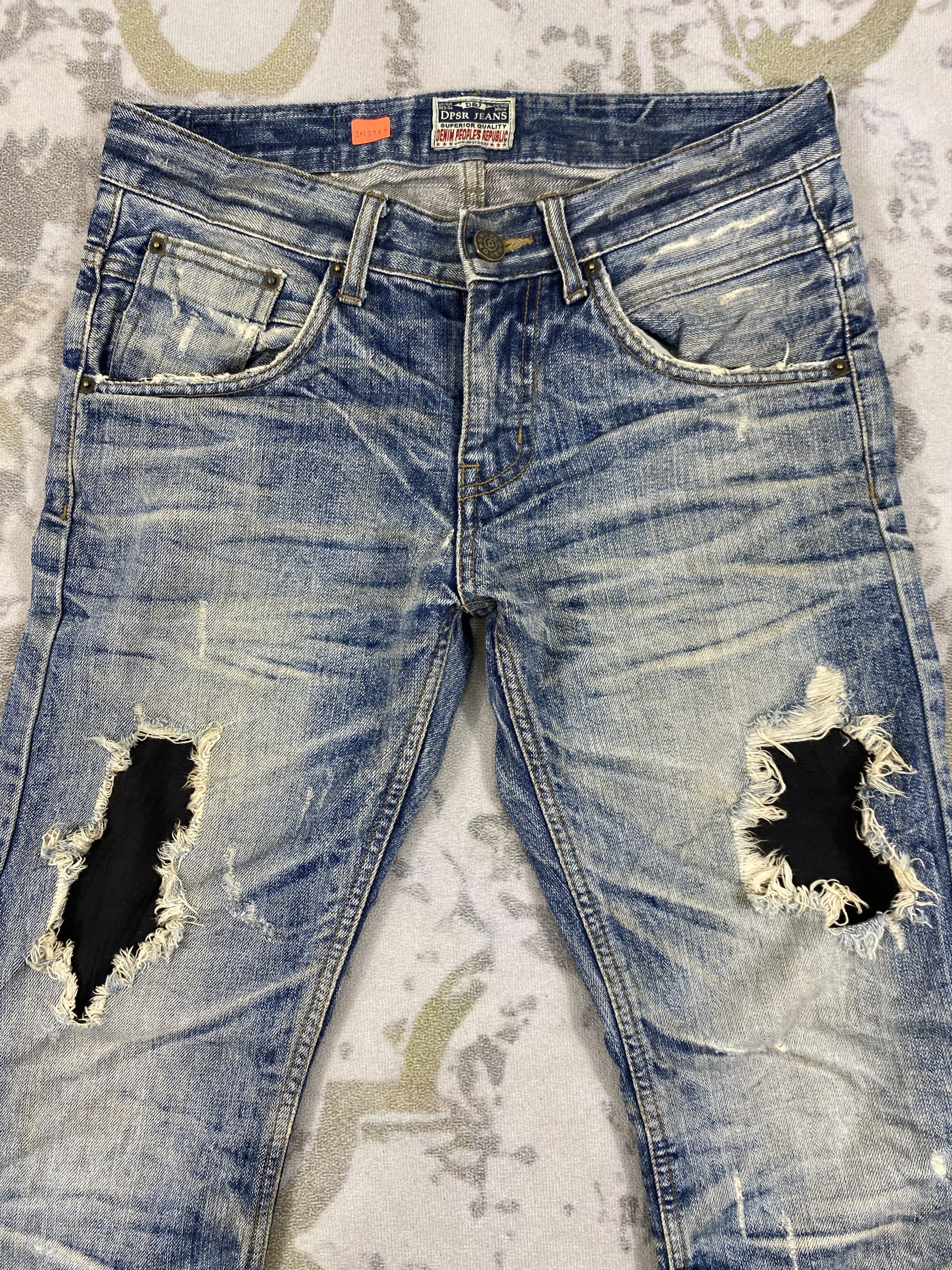 If Six Was Nine Vintage DPSR Distressed Blue Jeans 33x31.5 Denim- JN3797 Size US 33 - 3 Thumbnail