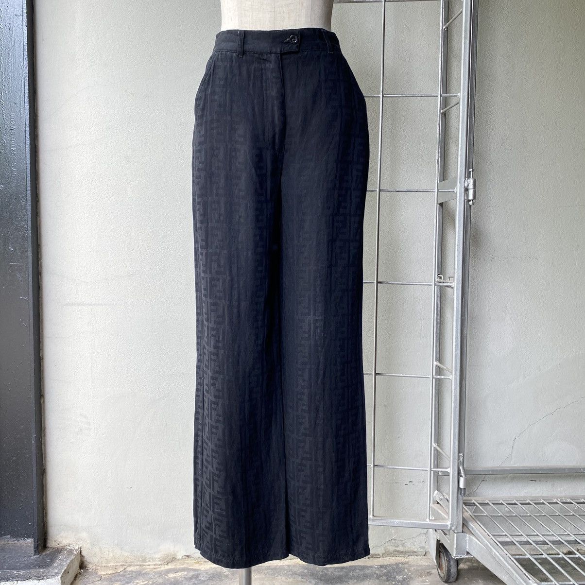 Fendi FENDI Black Monogram Pattern Pants Size 28" / US 6 / IT 42 - 2 Thumbnail