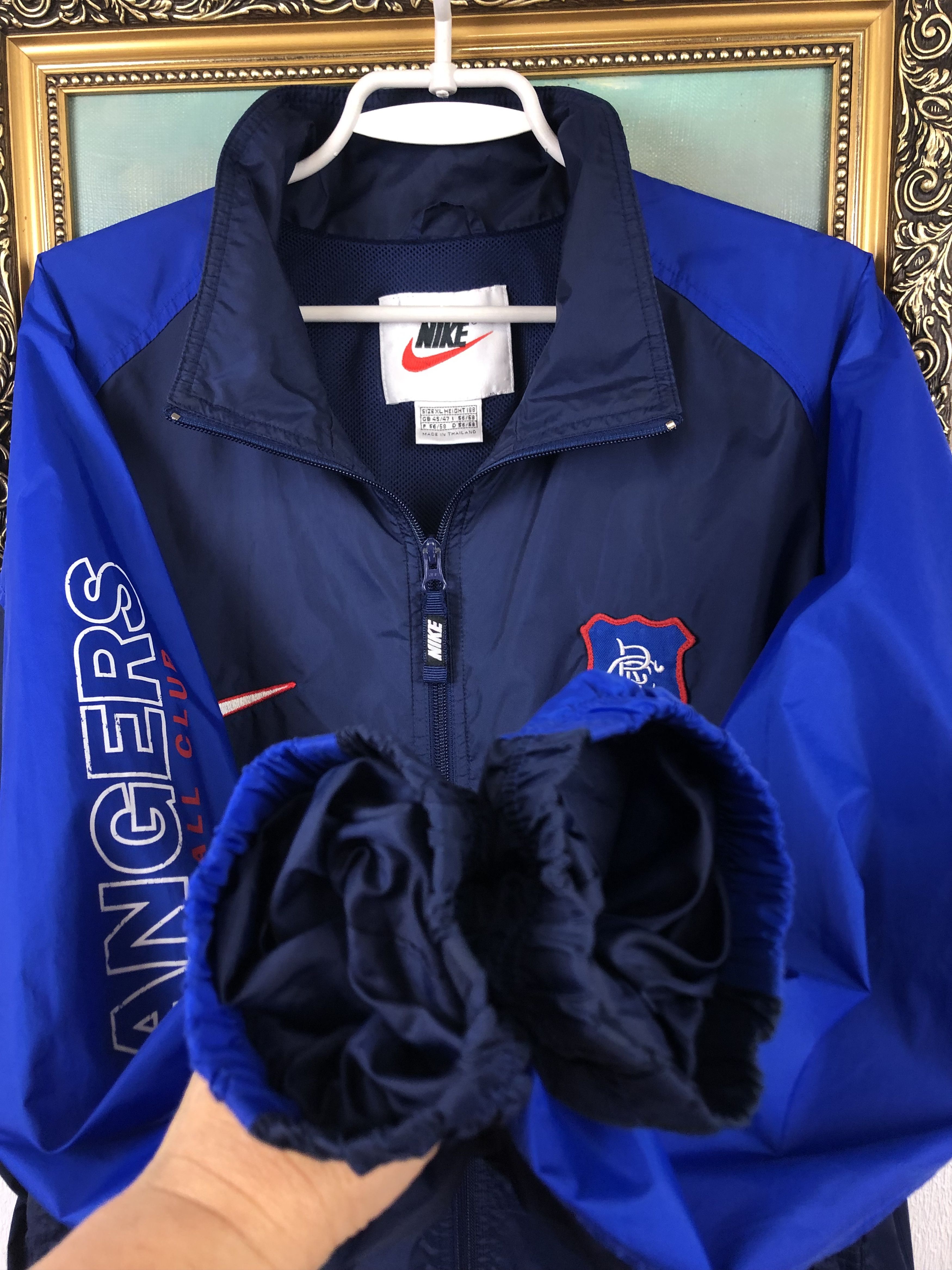 Nike Vintage Nike Glasgow Rangers Wind Football Jacket Soccer Size US XL / EU 56 / 4 - 9 Thumbnail