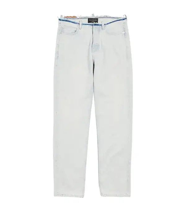 Balenciaga o1tr1nto0426 Cut-Off Waistband Pants in Bleached Blue Size 25" / US 0 / IT 36 - 1 Thumbnail