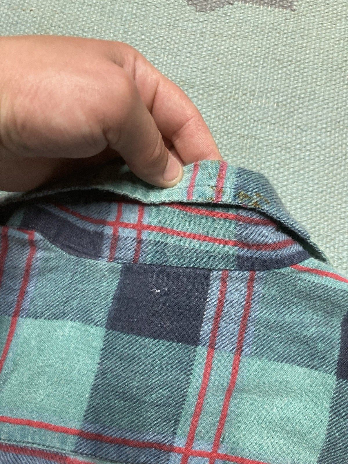 Vintage 80s flannel shirt brushed cotton blue plaid soft men’s XXL Size US XXL / EU 58 / 5 - 9 Thumbnail
