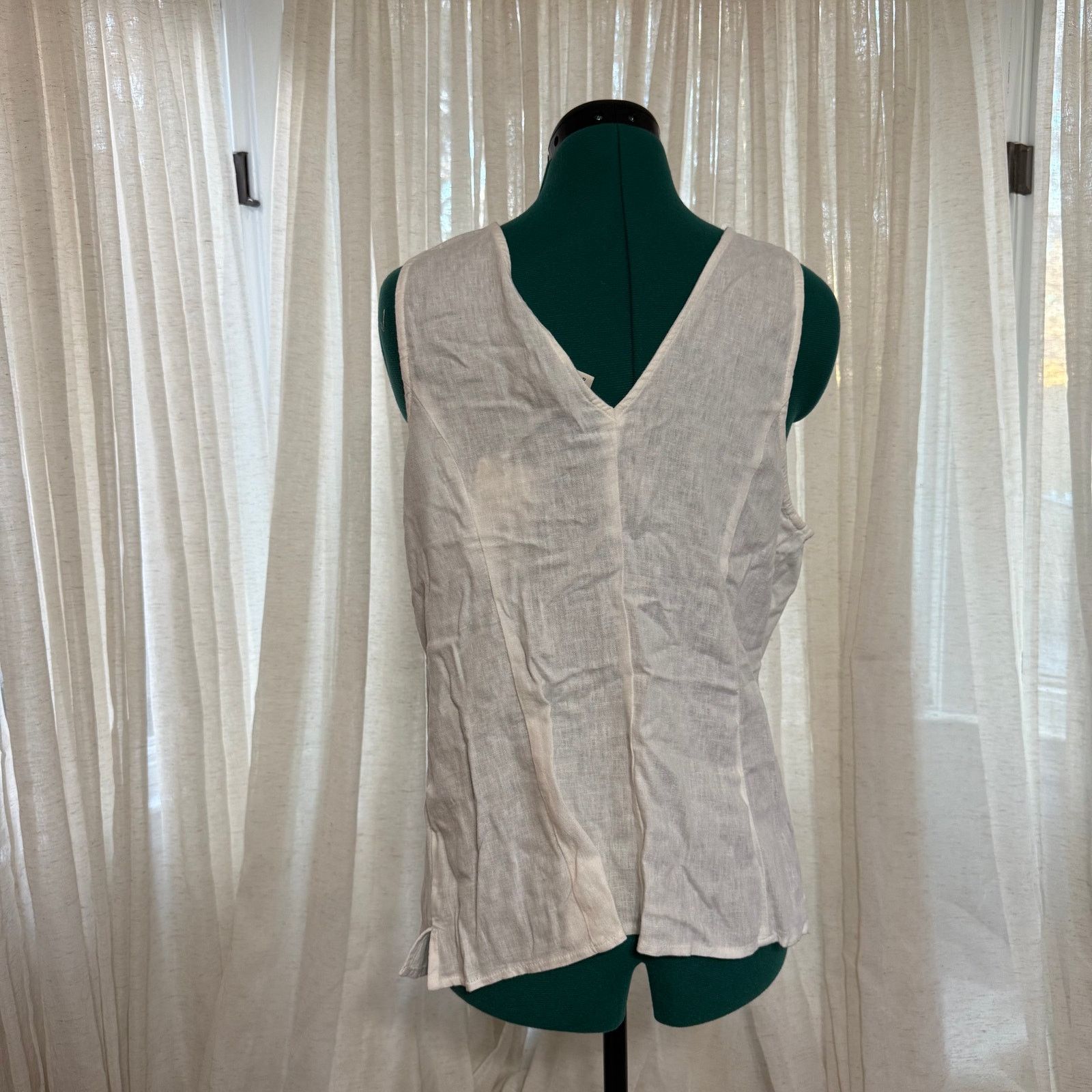 Other A New Day White Linen-Feel Tie-Front Vest | Sz L, NWT Size L / US 10 / IT 46 - 5 Thumbnail