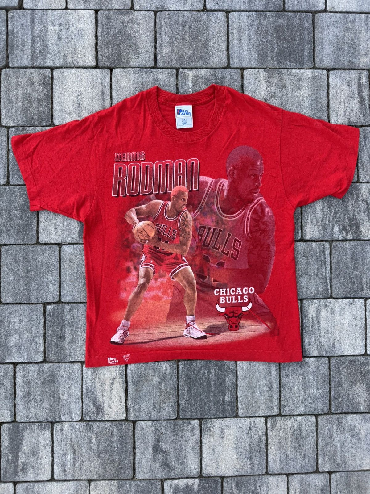 Pro Player Vintage 90s Dennis Rodman chicago bulls NBA Tshirt Rap 