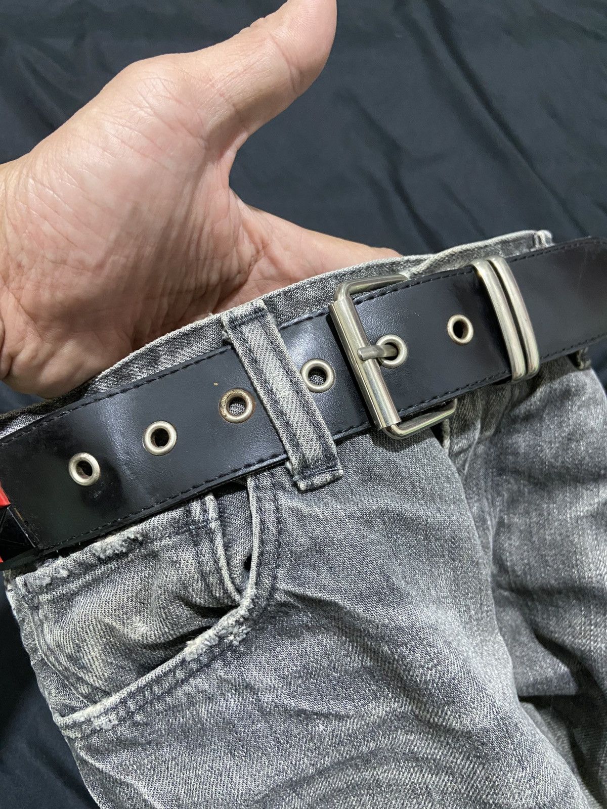 Isamu Katayama Backlash JAPANESE PUNK UKNOWN BRAND LEATHER BELT 14thaddiction style Size ONE SIZE - 6 Thumbnail