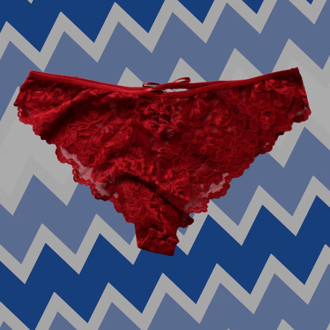Vintage Frederick's of Hollywood Women's Mabel Lace-Up Tanga JT8 Sienna Red Medium NWT Size ONE SIZE - 1 Thumbnail