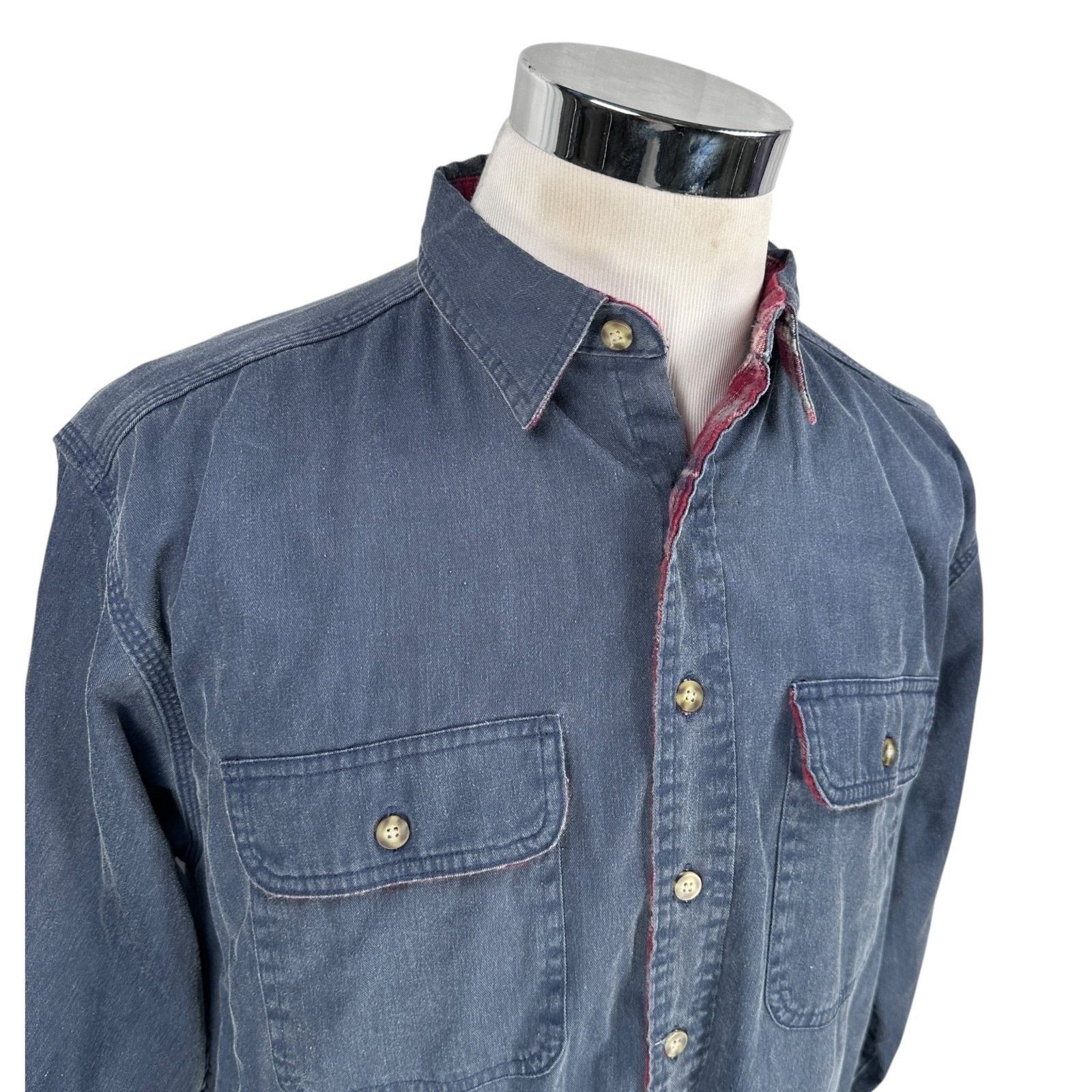 L.L. Bean LL Bean Shirt Mens L Tall Blue Lined Long Sleeve Button-Up Size US L / EU 52-54 / 3 - 2 Thumbnail