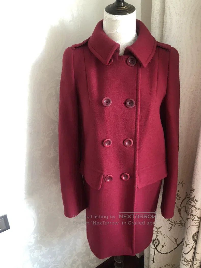 Max Mara Max Mara Red Wool Coat Size XXS / US 00 / IT 34 - 5 Thumbnail