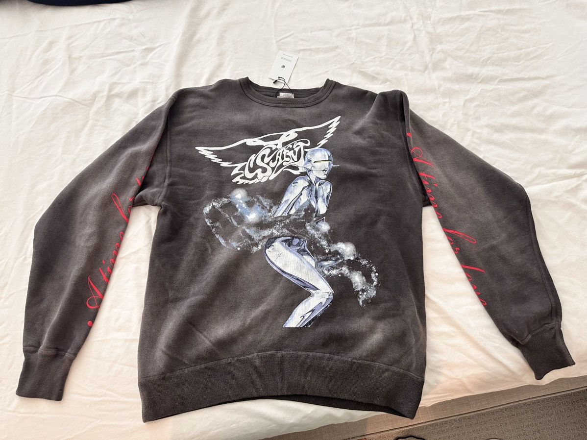SAINT MICHAEL x SORAYAMA スウェット Saint Michael X Hajime Sorayama Faded Black Sweatshirt Size