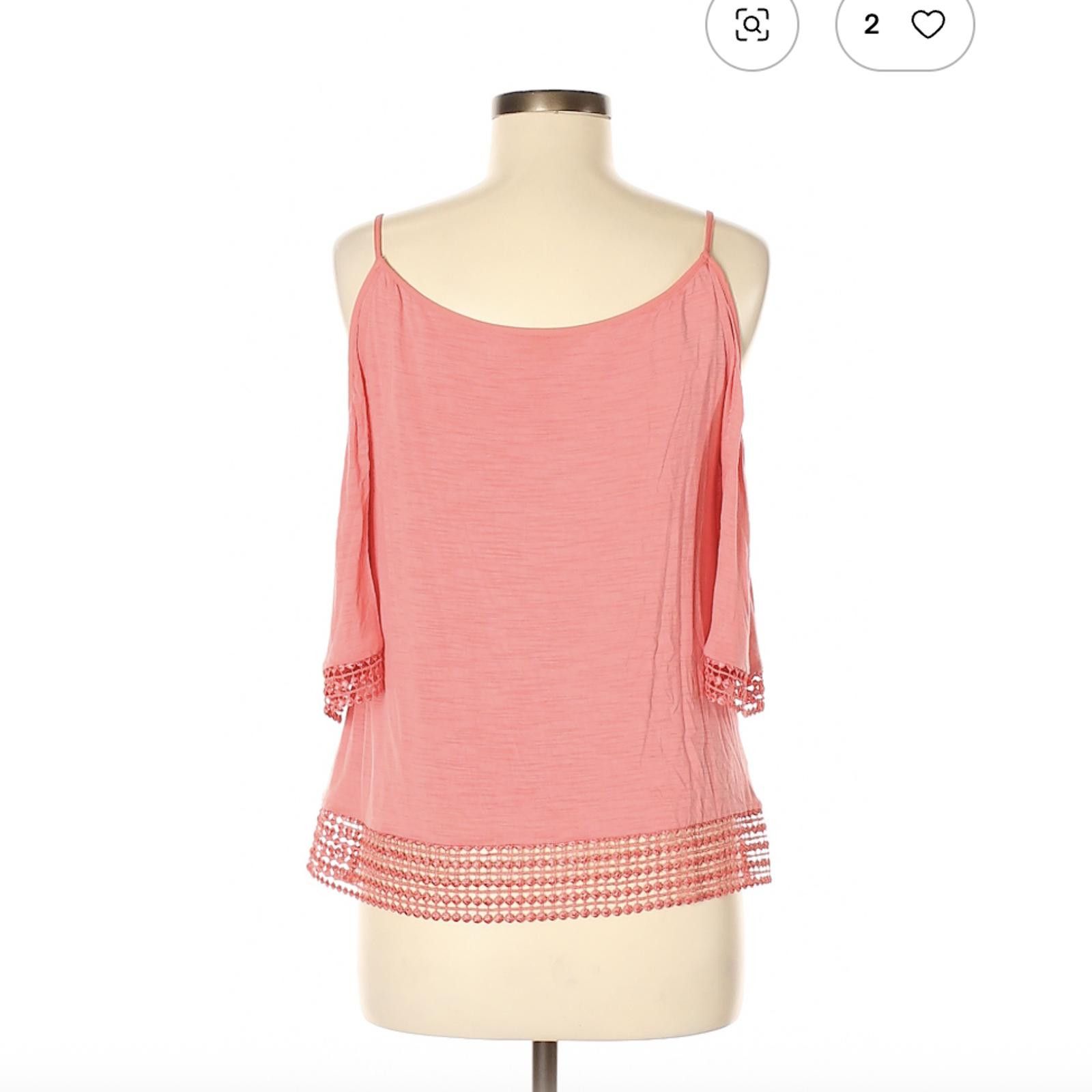 Other White House Black Market Pink Cold Shoulder Top Size M Size M / US 6-8 / IT 42-44 - 2 Thumbnail