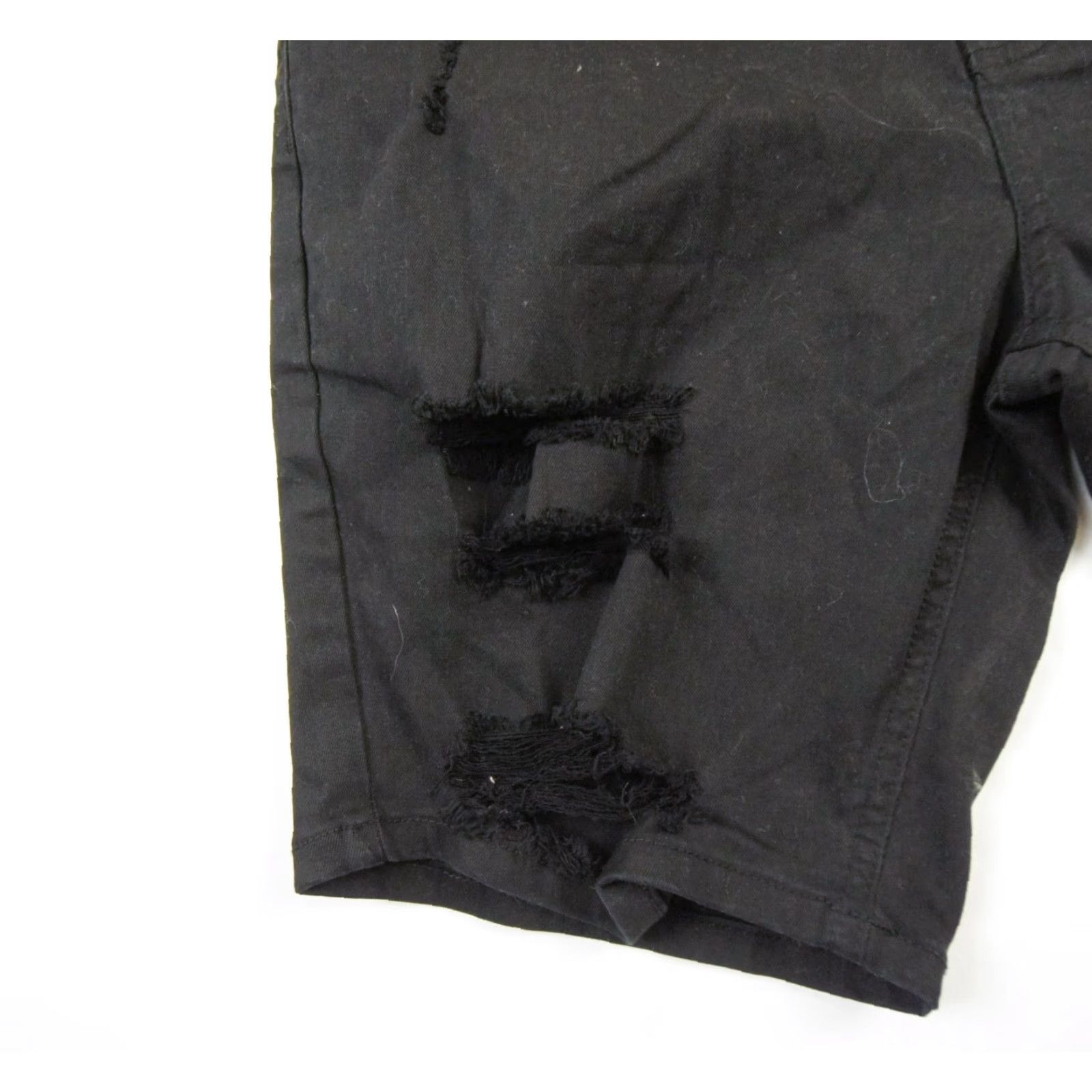Vintage Saint Morta Men's Denim Shorts 32 Black Thrashed Distressed Stretch Regular Fit Size US 32 / EU 48 - 3 Thumbnail