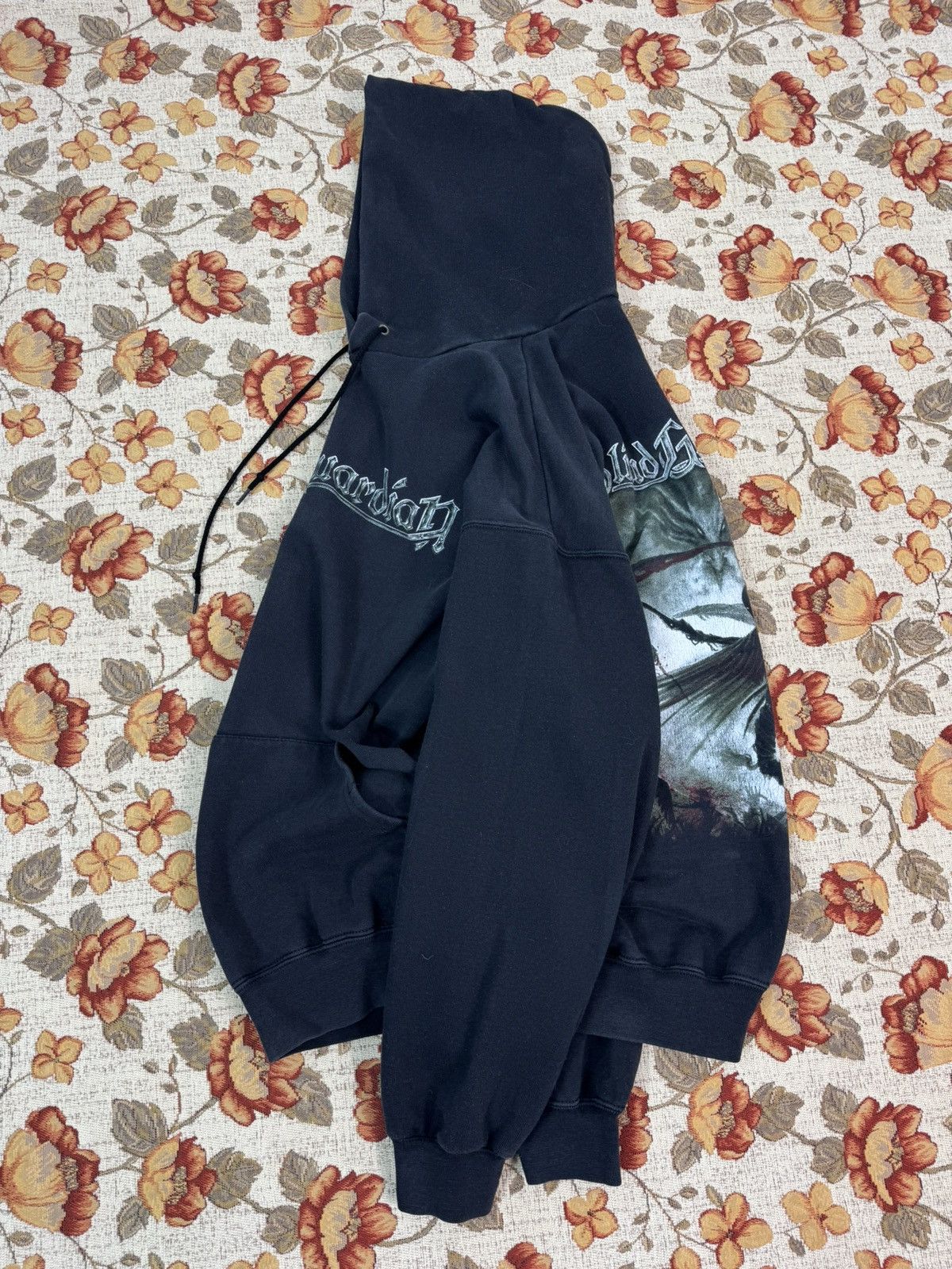 Band Tees × Vintage Vintage Blind Guardian Black Metal Washed Hoodie Boxy Fit XL Size US XL / EU 56 / 4 - 9 Thumbnail