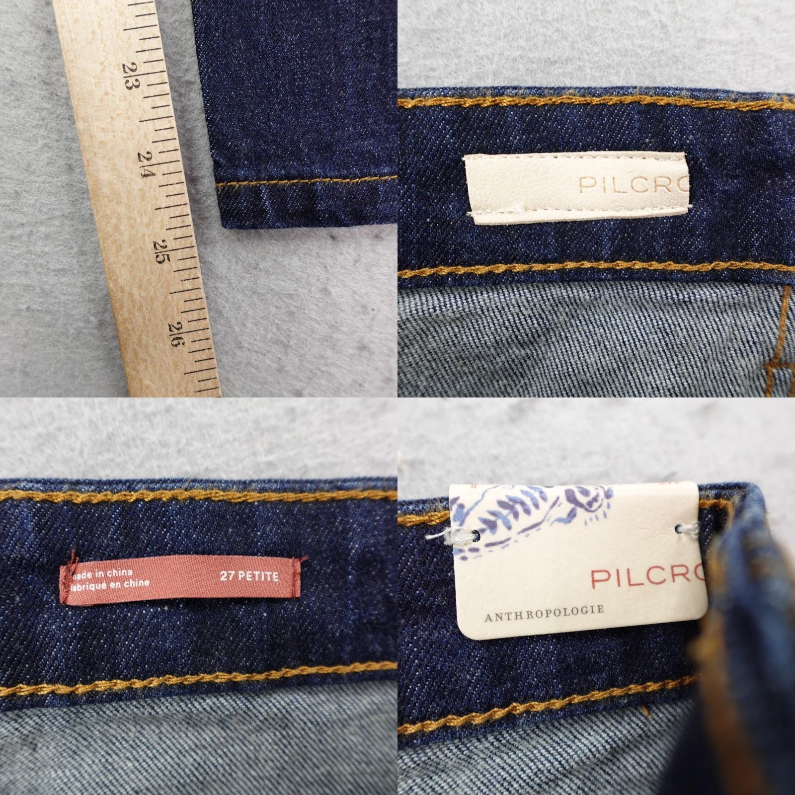 Vintage Pilcro Anthropologie Jeans Womens 27P Denim Distressed Borrowed Boyfriend NEW Size 27" / US 4 / IT 40 - 9 Thumbnail