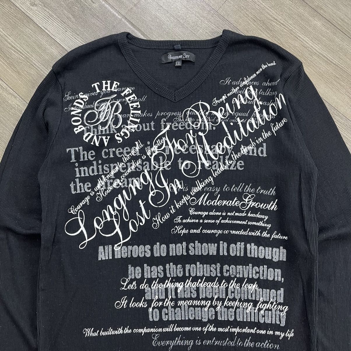 If Six Was Nine 2000s Beaumont Carr Poem Grunge Punk Lgb Style LongSleeve Size US L / EU 52-54 / 3 - 3 Thumbnail