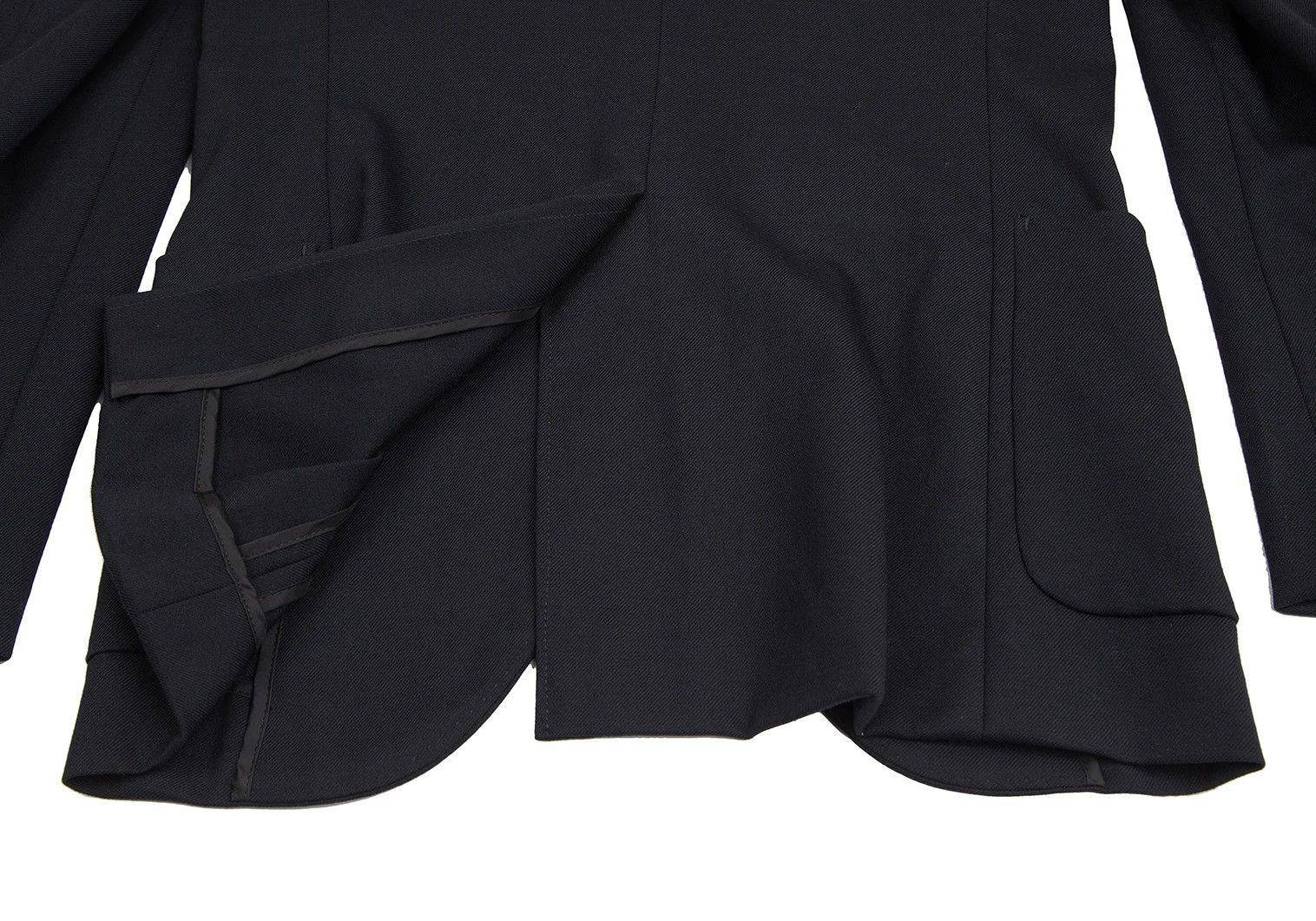 Comme des Garcons Homme Plus Stretch Wool Cutaway Jacket in Navy, Size S Size US S / EU 44-46 / 1 - 15 Thumbnail