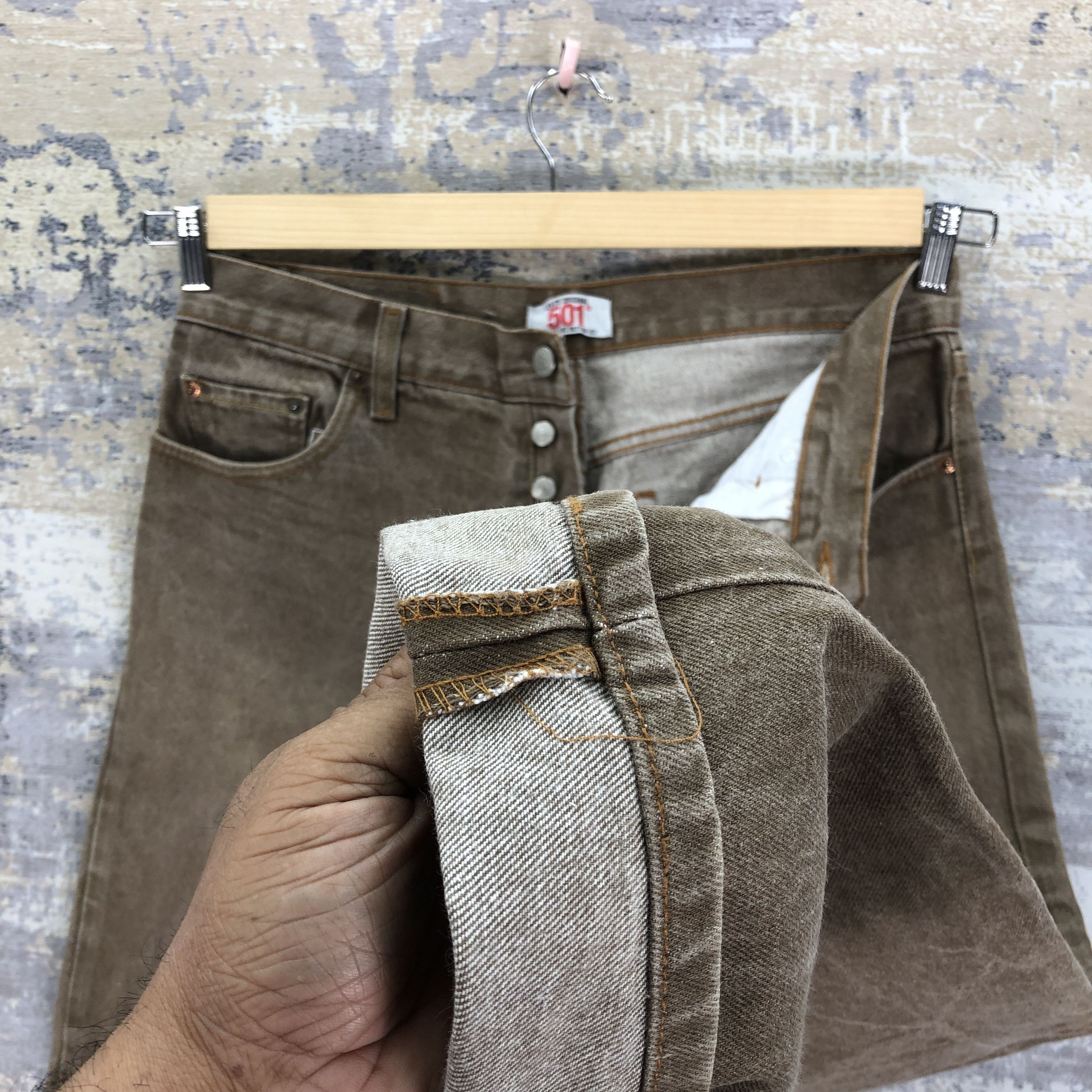 Levi's Vintage 90s Levis 501 Brown Jeans Levi's Faded Denim Size US 34 / EU 50 - 8 Thumbnail