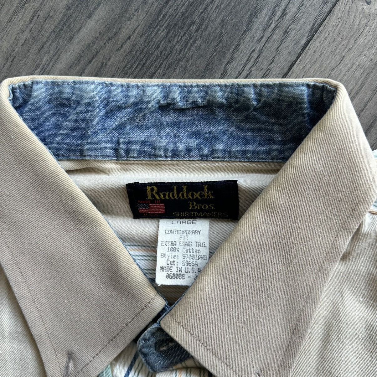 Ruddock Shirts 90s Ruddock Bros. Horizontal Stripes Beige Shirt Size US L / EU 52-54 / 3 - 4 Thumbnail