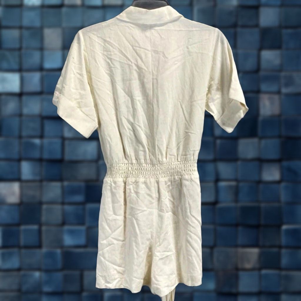 Ann Taylor ANN TAYLOR Women’s Ivory ShortSleeve ElasticWaist Romper Dress Size 0 NEW NWT Size XS / US 0-2 / IT 36-38 - 1 Thumbnail