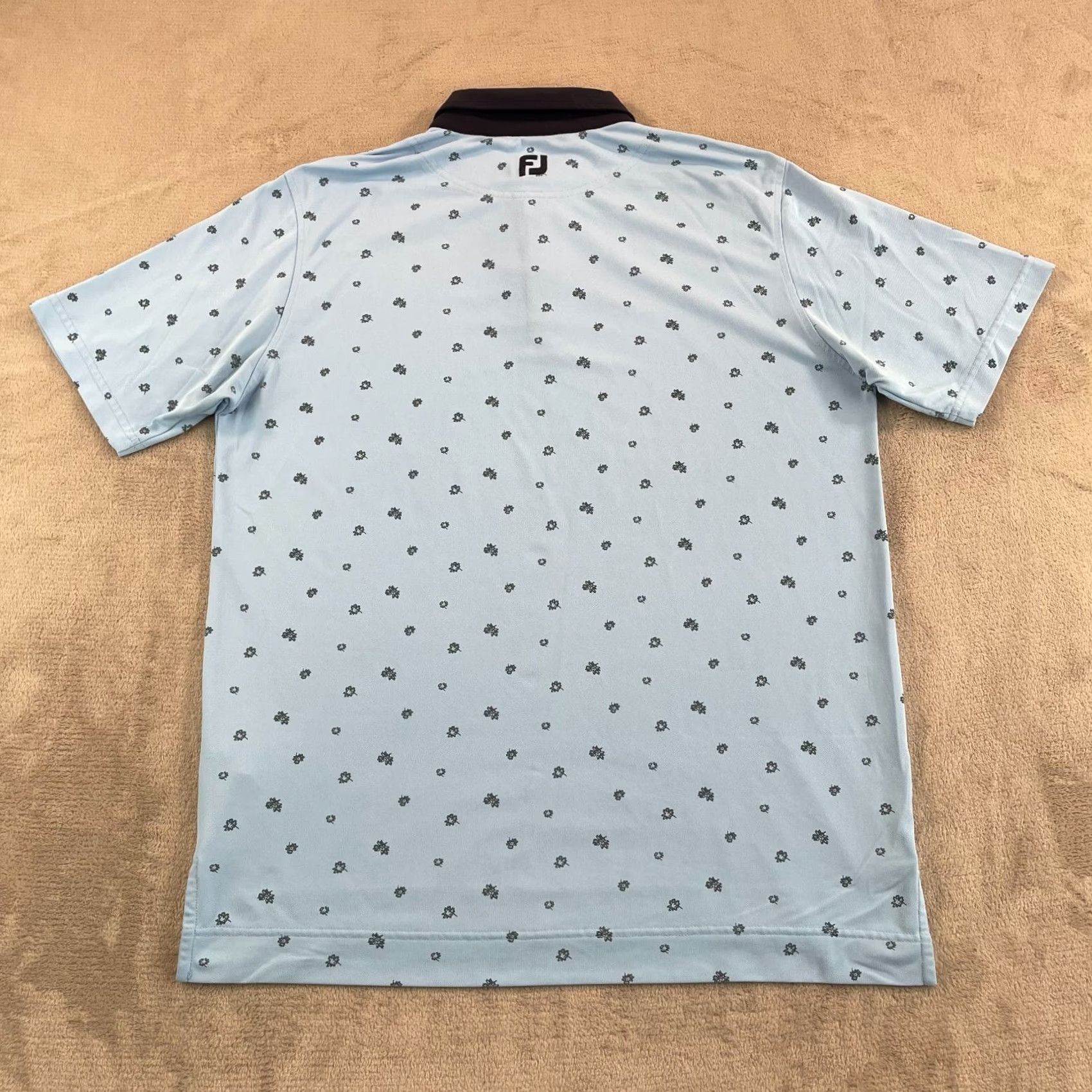 Footjoy FootJoy Polo Shirt Men Medium Blue Floral Stretch Pique Self Collar Golf Polo Shirt Men Medium Blue Floral/Designer Modern Logo Breathable Quick Dry Size US M / EU 48-50 / 2 - 4 Thumbnail