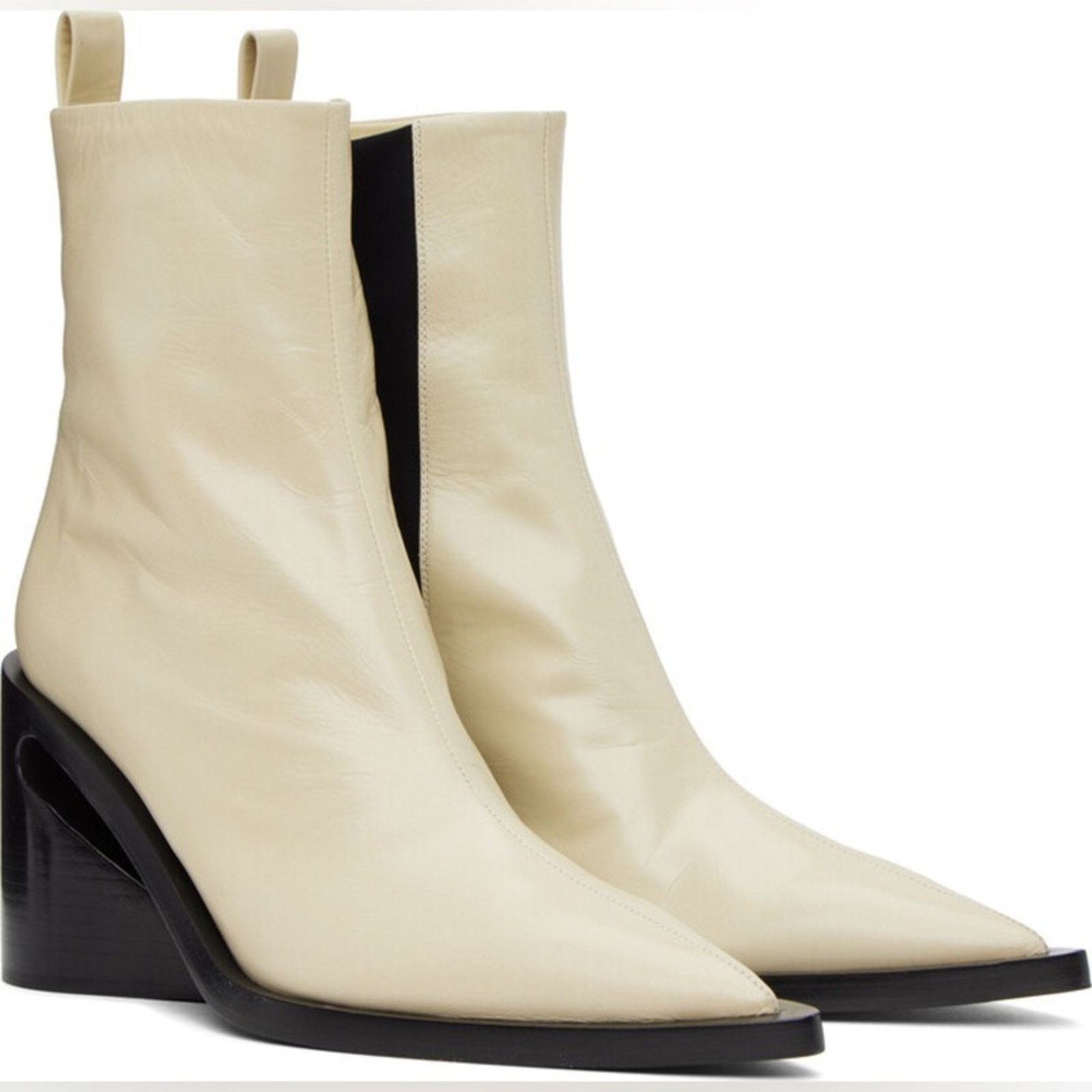 Jil Sander Jil Sander Neutral 80 Dune Leather Pointy Ankle Tripon Boots Size US 8 / IT 38 - 3 Thumbnail