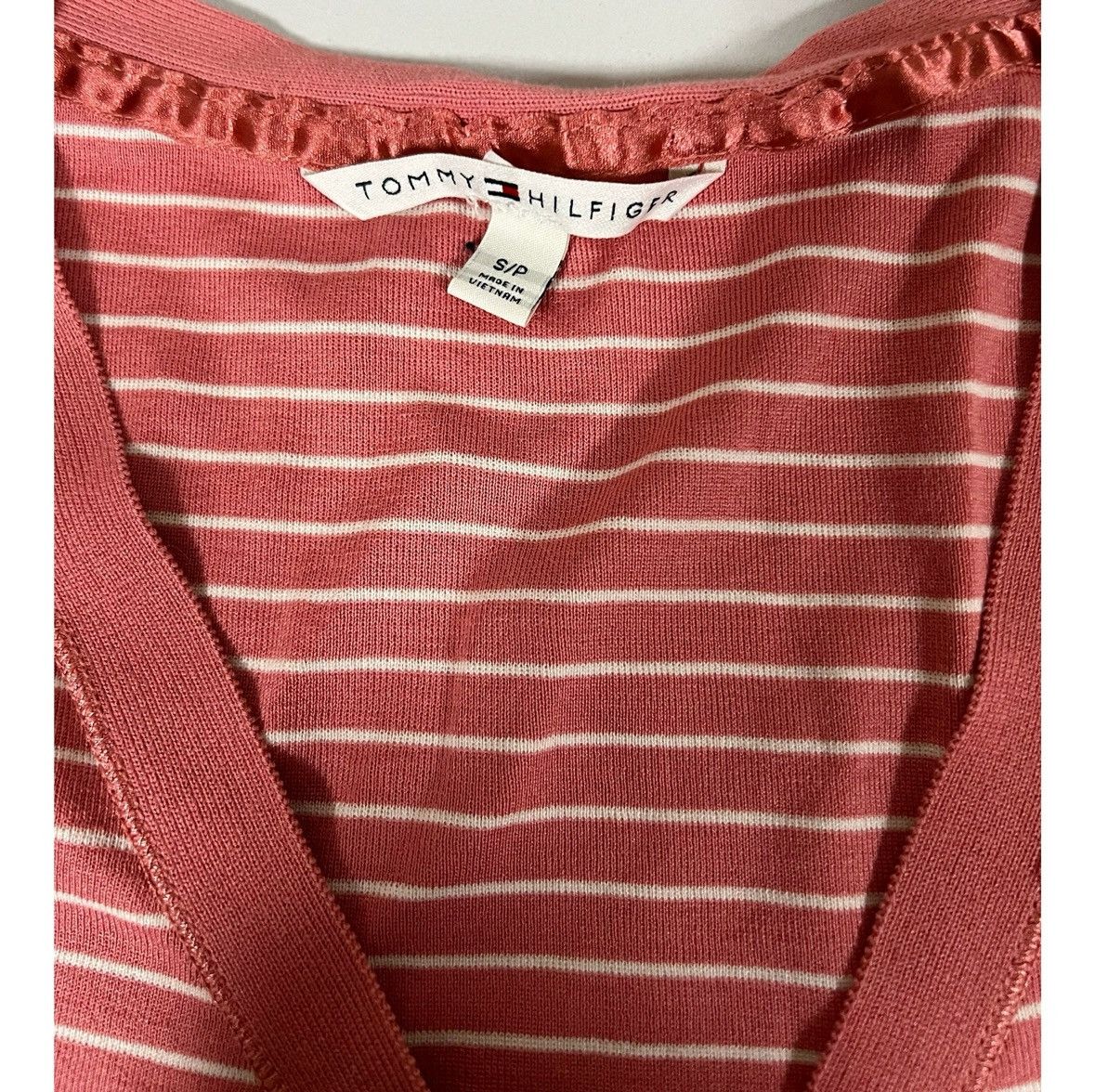 Tommy Hilfiger Tommy Hilfiger Pink White Striped Henley Shirt Top Size S 🌸✨ Size S / US 4 / IT 40 - 3 Thumbnail