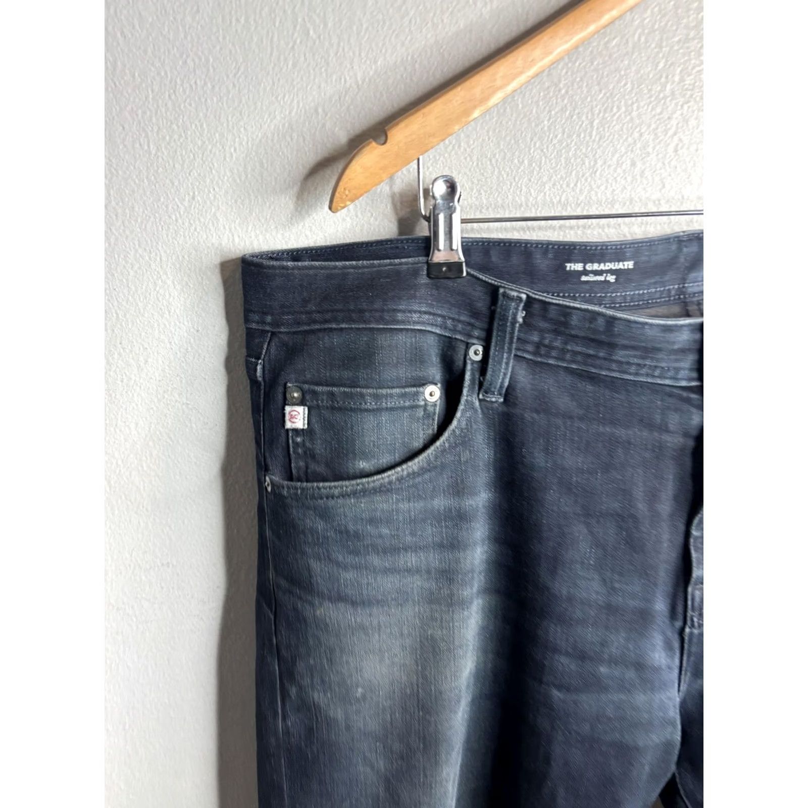 Vintage AG The Graduate Tailored Leg Jeans Mens 43x35 Blue Size US 43 - 2 Thumbnail