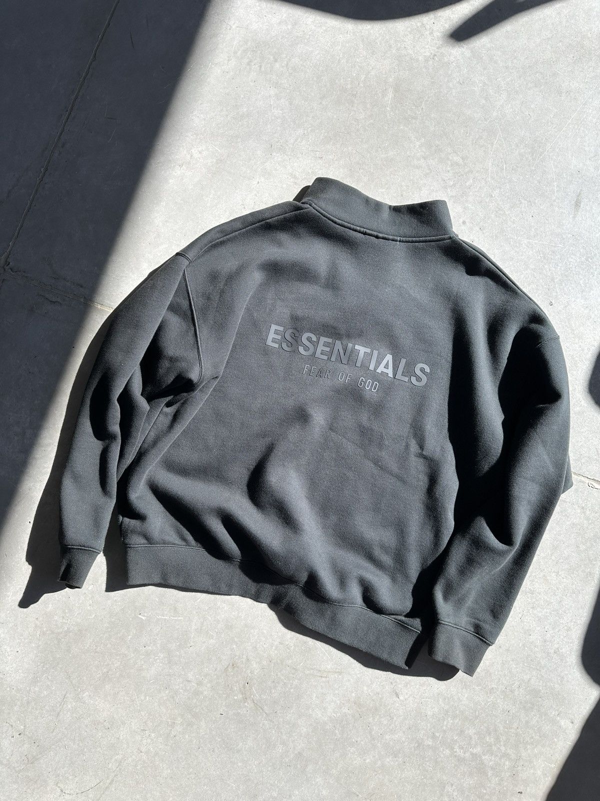 image of Essentials Half Zip Pullover in Black, Men's (Size Large)