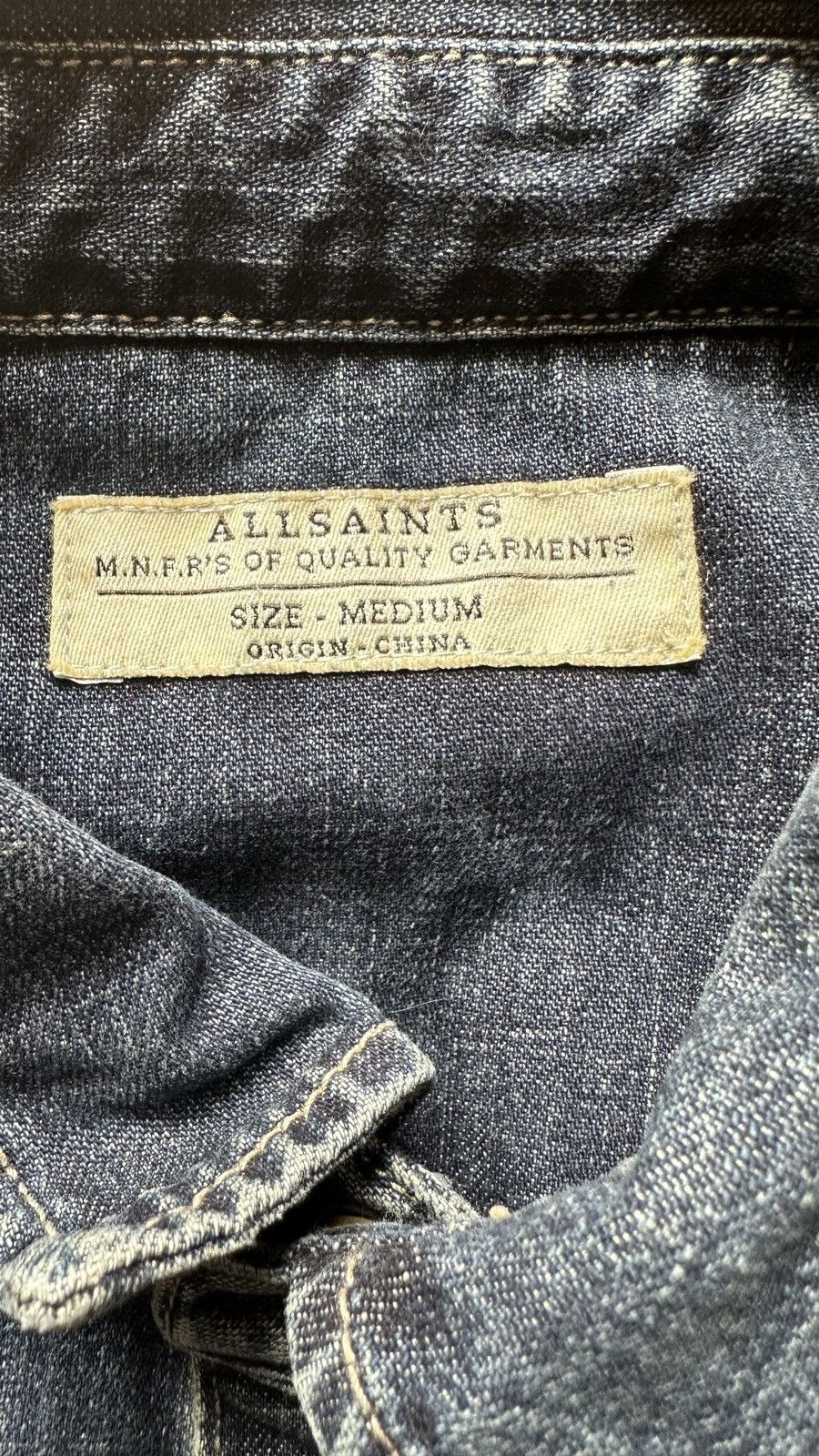 All Saints Duncan denim Jean Shirt Medium