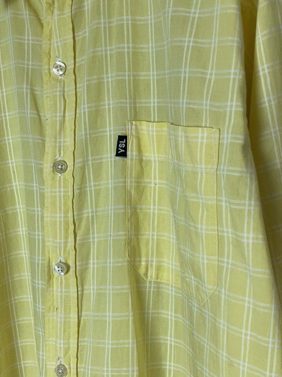 Vintage × Yves Saint Laurent Vintage Check Yves Saint Laurent Pour Homme Button Up Shirt Size US L / EU 52-54 / 3 - 8 Thumbnail