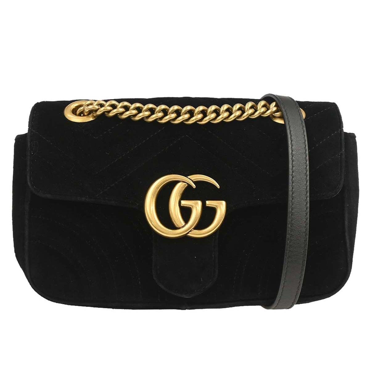Gucci Gucci GG Marmont Flap Bag Matelasse Velvet Size ONE SIZE - 1 Thumbnail