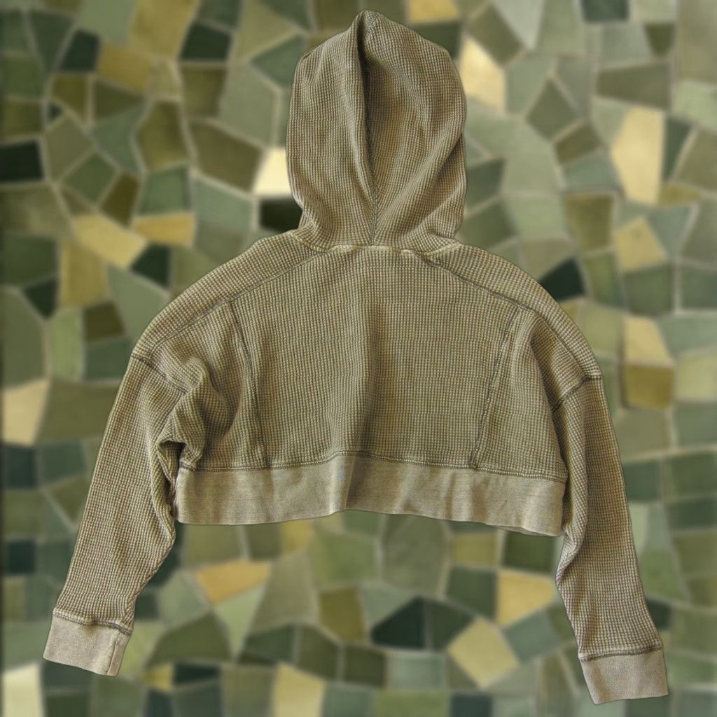 Vintage VINTAGE Out From Under Urban Outfitters 100% Cotton Ribbed Green Cropped Sweatshirt S Size S / US 4 / IT 40 - 1 Thumbnail