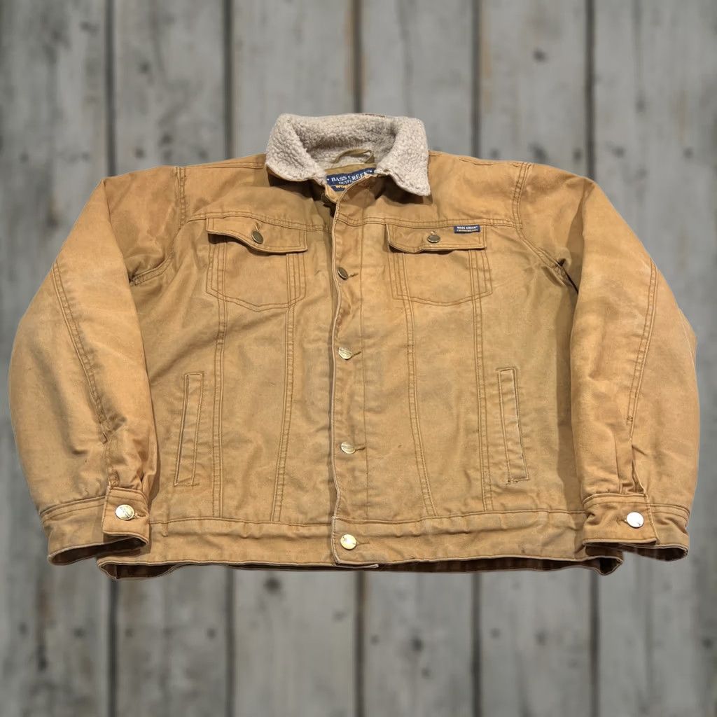 Vintage Bass Creek Outfitters Workwear Brown Jacket Size L Men - Work Jacket Sherpa Lined Cotton Canvas Military Winter Tan Size US L / EU 52-54 / 3 - 1 Thumbnail