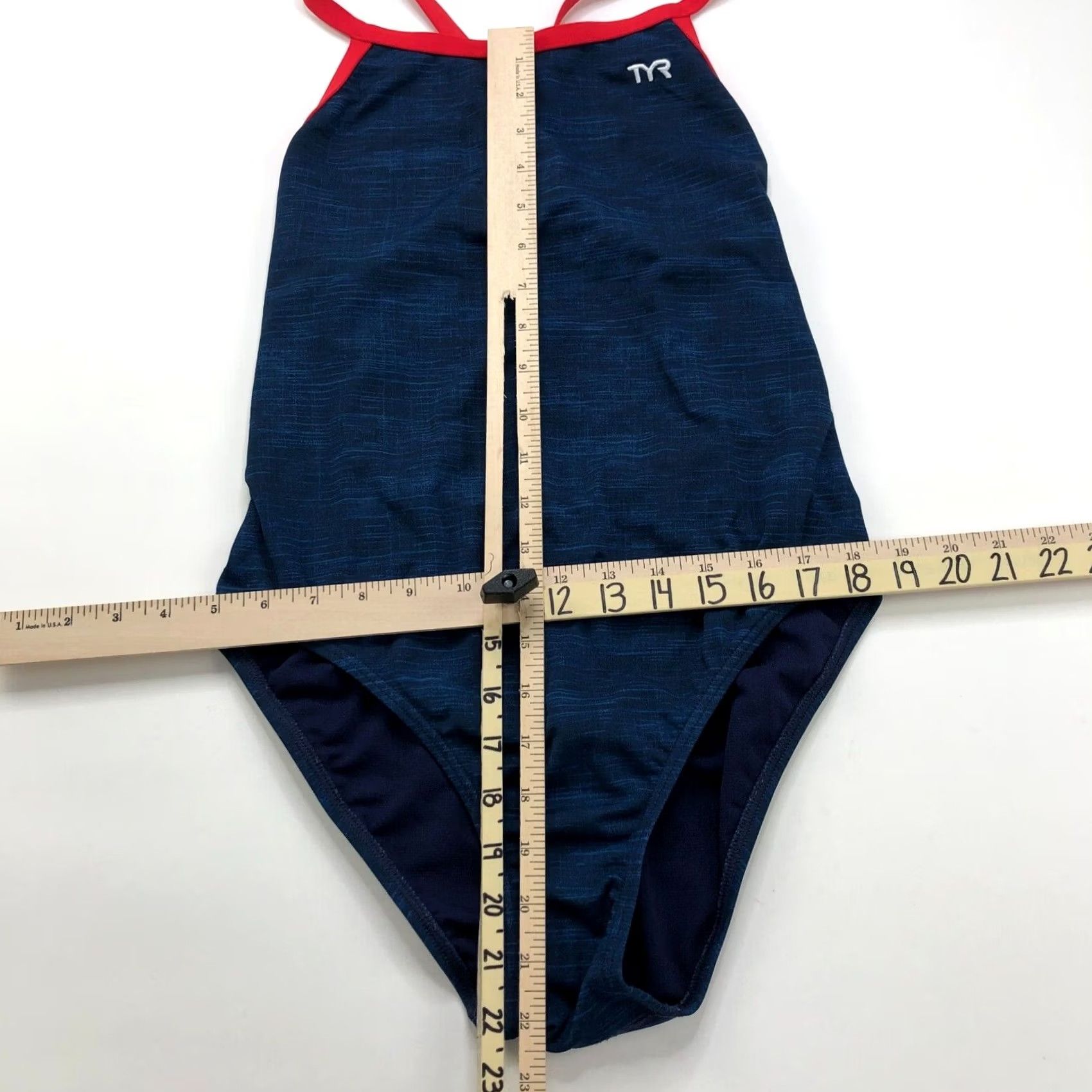 Vintage TYR One Piece Sport Racerback Swimming Blue Woman One Size Regular Solid Pattern Size ONE SIZE - 2 Thumbnail