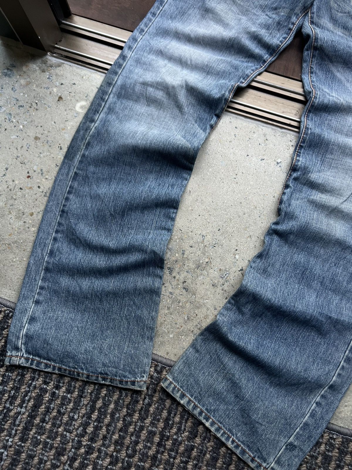 Japanese Brand NIPPON BLUE EMBROIDED EVISU STYLE JEANS Y2K Size US 30 / EU 46 - 6 Thumbnail