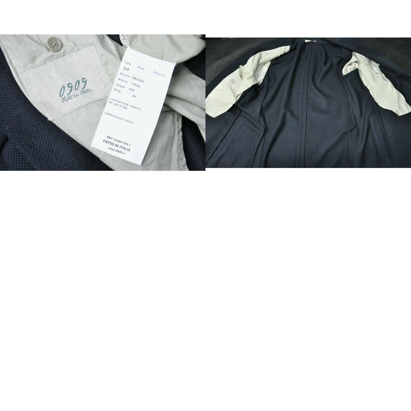 Vintage 0909 FATTO IN ITALY WOOL TEXTURED SPORT BLAZER NAVY BLUE MENS 54-XL? RS Size 54R - 8 Thumbnail