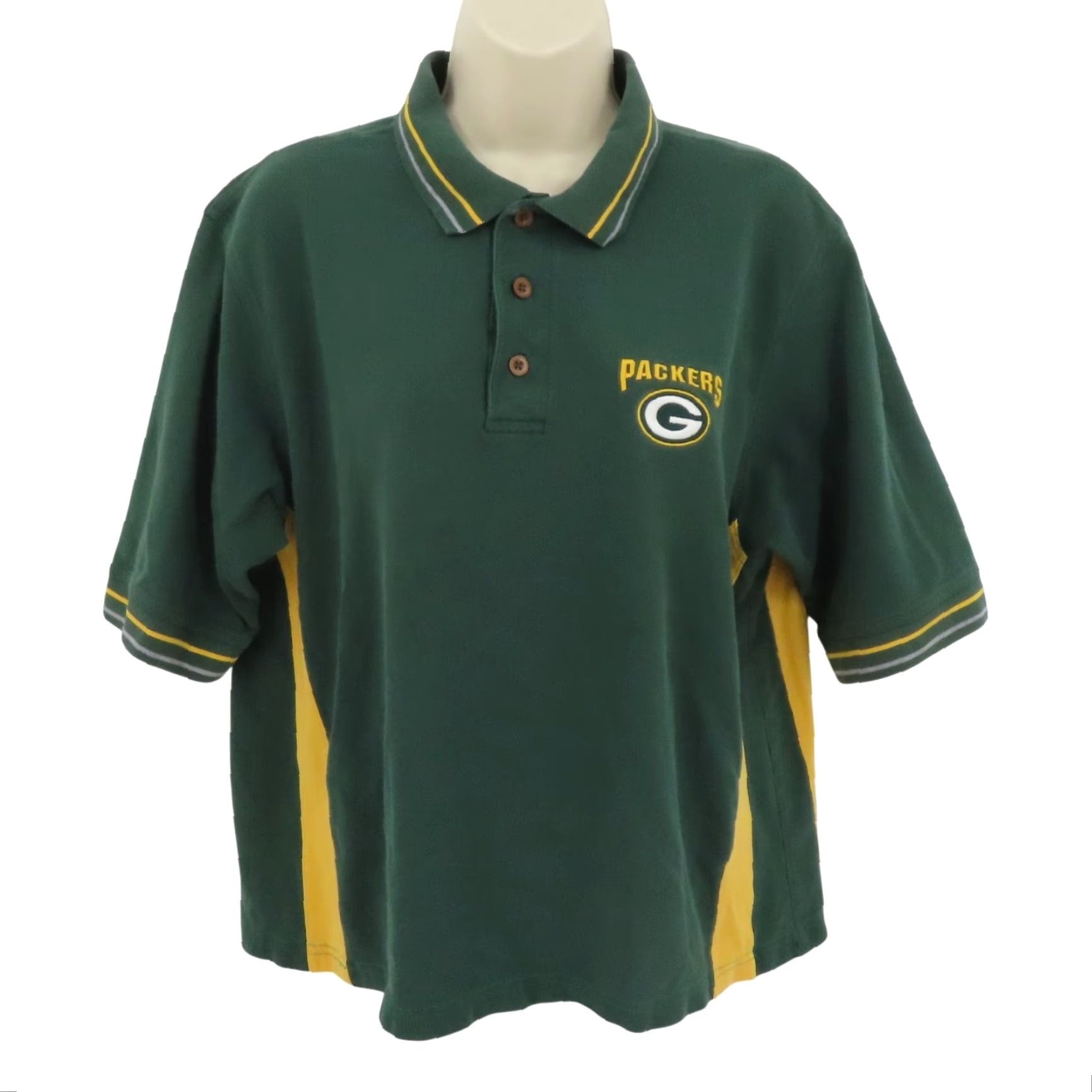 NFL VINTAGE NFL Green Bay Packers Women Crop Polo Shirt Top Yellow Embroidered Logo Collar Size ONE SIZE - 2 Thumbnail
