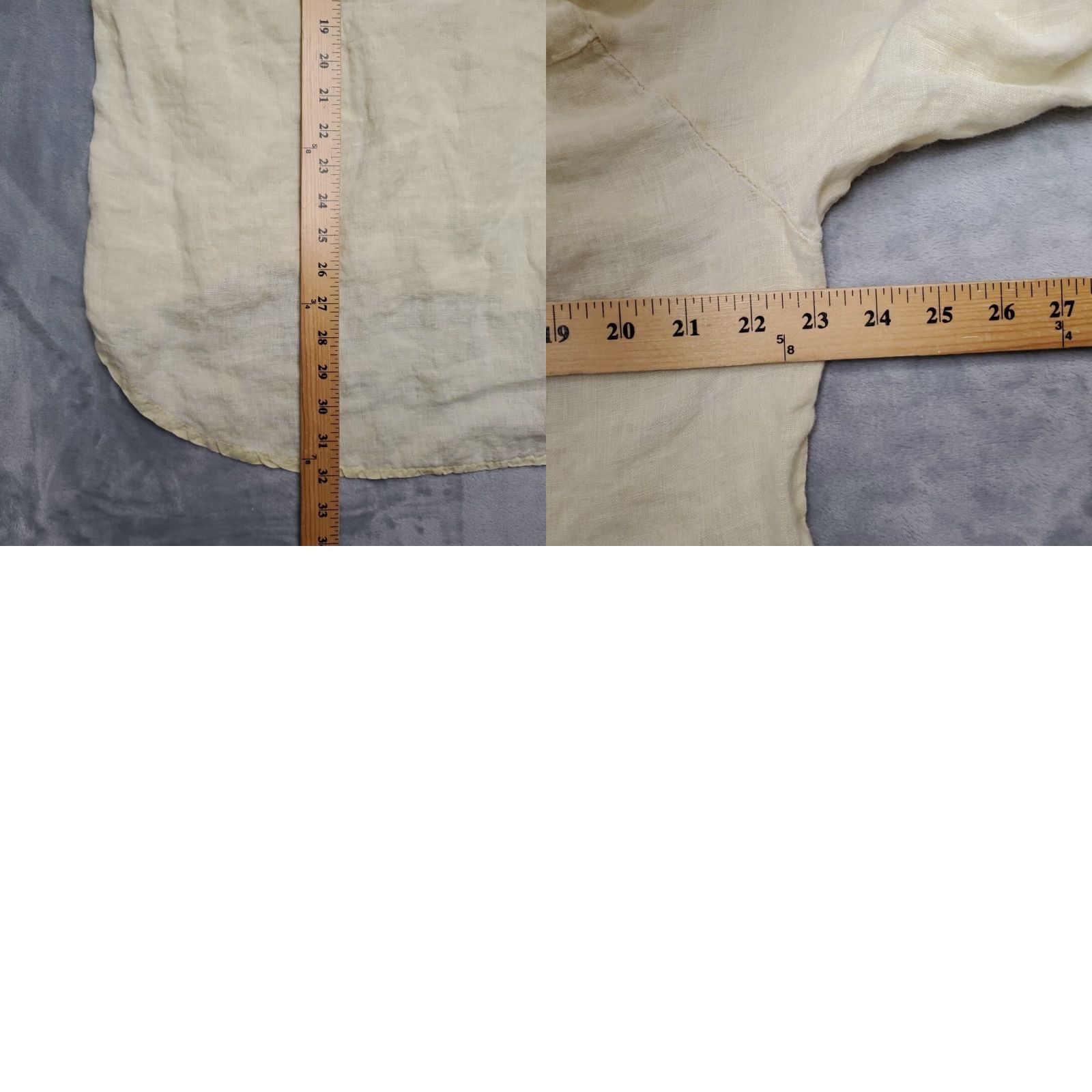 Vintage JS Millenium Shirt Womens L Yellow Linen Tunic Coastal Button-Up 3/4 Sleeve Collared Bohemian Nature Casual Women Size L / US 10 / IT 46 - 8 Thumbnail
