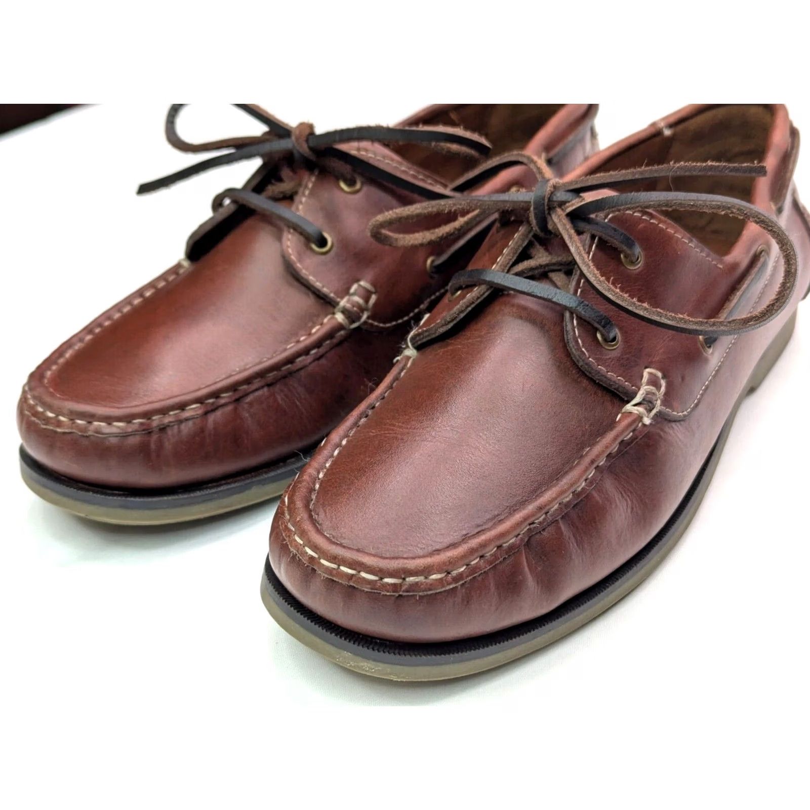 Vintage Samuel Windsor Deck Boat Shoe Men 13 Brown Leather Nautical Casual Shoes Size US 13 / EU 46 - 4 Thumbnail