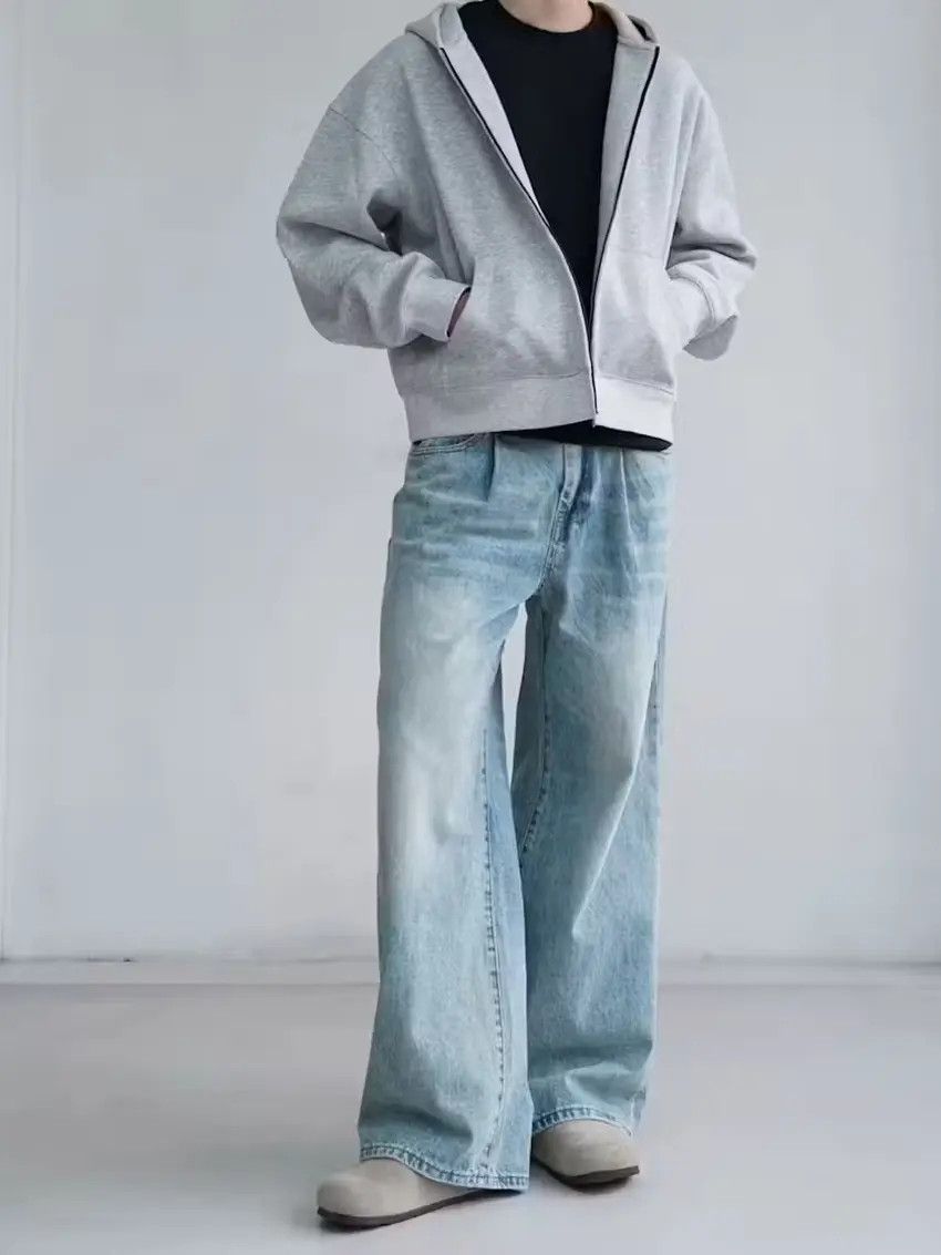 Designer × Japanese Brand Faded blue washed yuppie loose baggy jeans Size US 30 / EU 46 - 2 Thumbnail