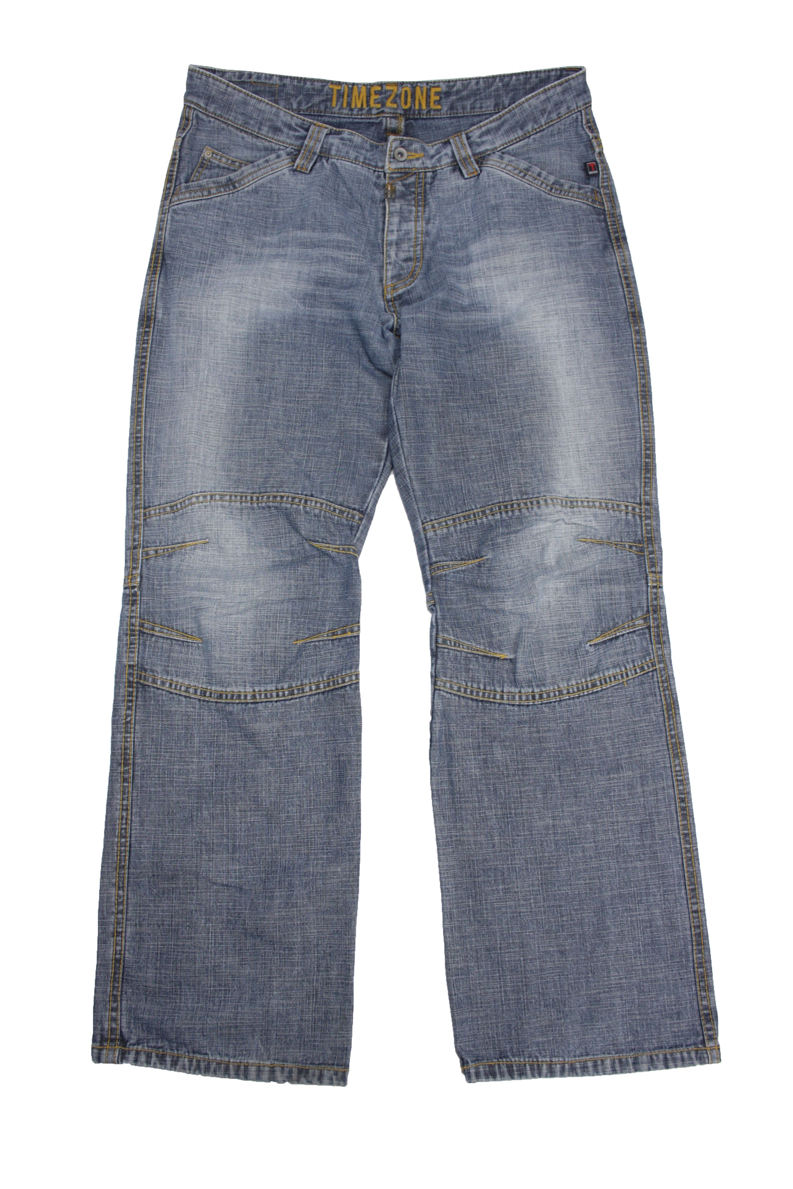 Vintage Timezone Y2K Cesare Double Knee Wide Leg Straight Jeans Size US 38 / EU 54 - 1 Thumbnail