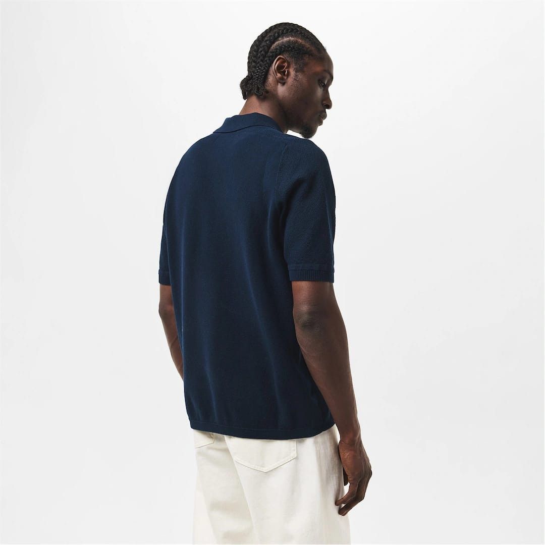 Stone Island o1g2r1mq0526 Compass Patch Knit Polo Shirt in Blue Size US M / EU 48-50 / 2 - 4 Thumbnail