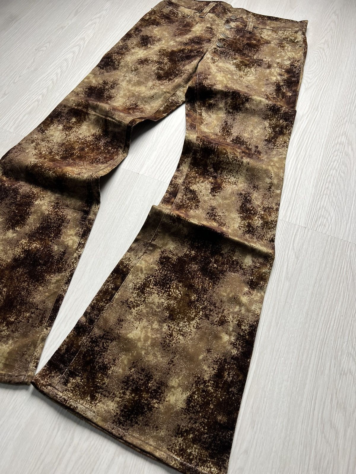 Tornado Mart Tornado Mart Marble Flared Jeans Size US 28 / EU 44 - 3 Thumbnail