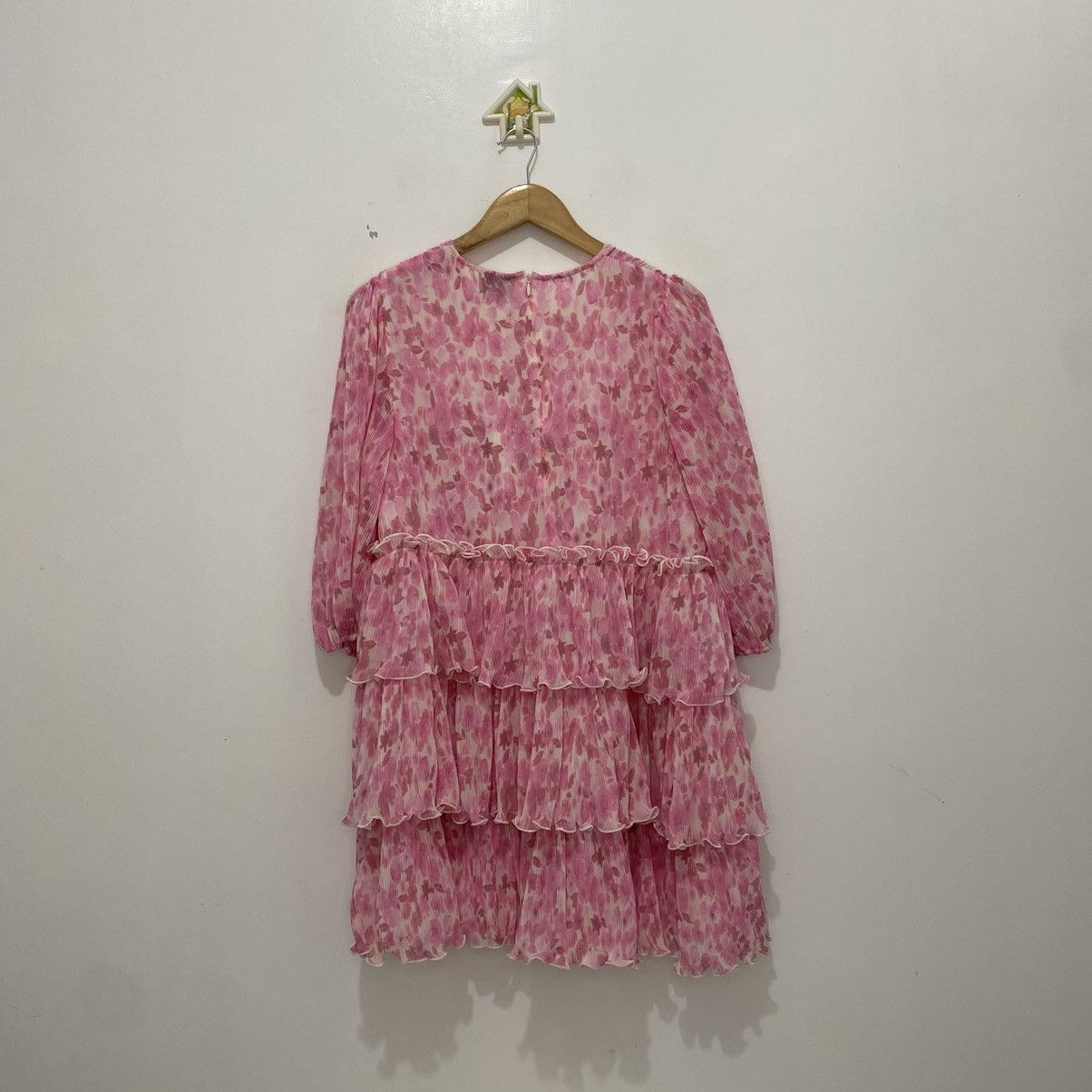 Ganni Ganni Tiered Ruffled Plisse Georgette Mini Dress Size S / US 4 / IT 40 - 4 Thumbnail