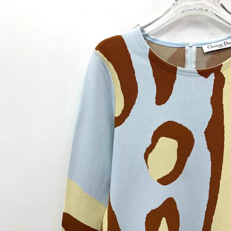 Dior Dior Light blue patterned printed round-neck long-sleeved Size S / US 4 / IT 40 - 3 Thumbnail