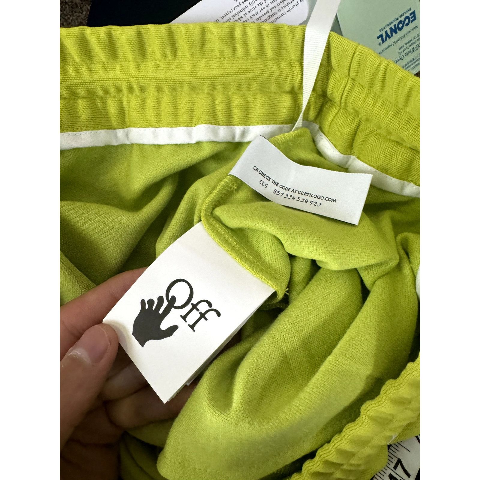 Off-White o1rshd1 Single Arrow Slim Trackpant in Lime White Size US 36 / EU 52 - 13 Thumbnail