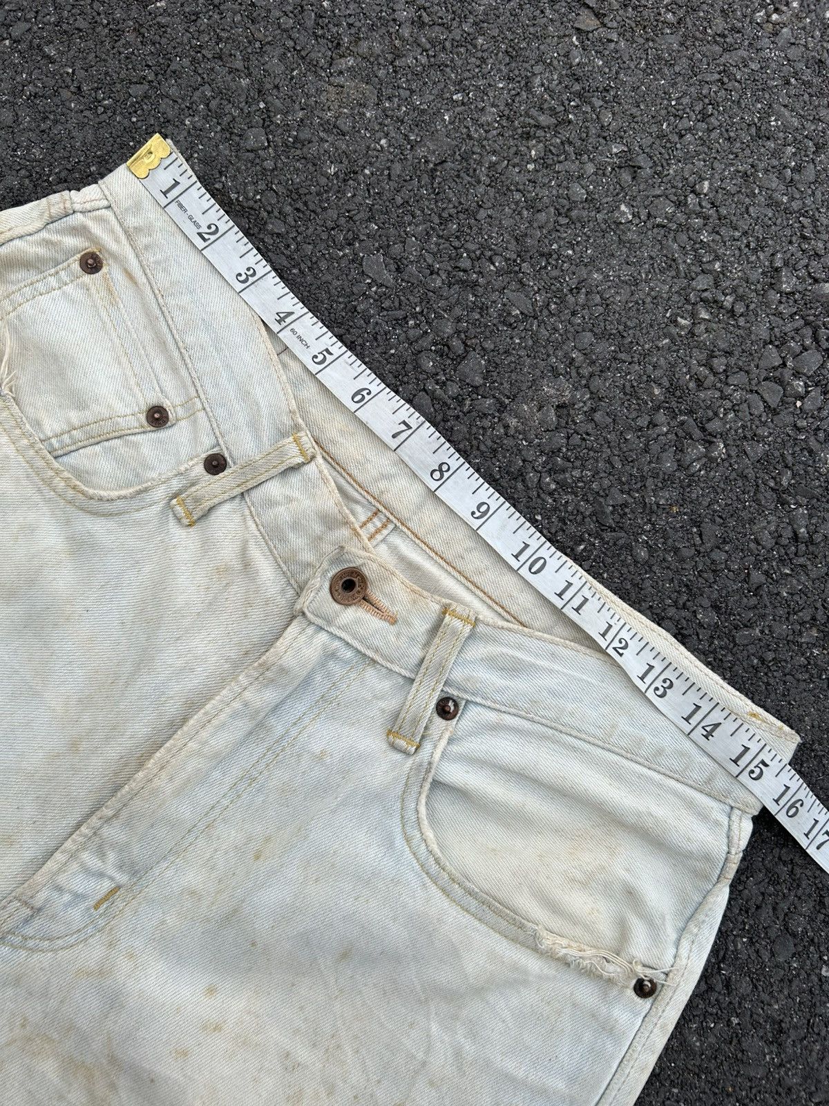 Kapital Thrashed Vintage Edwin 505z Selvedge Dirty Denim Jeans Size US 31 - 17 Thumbnail